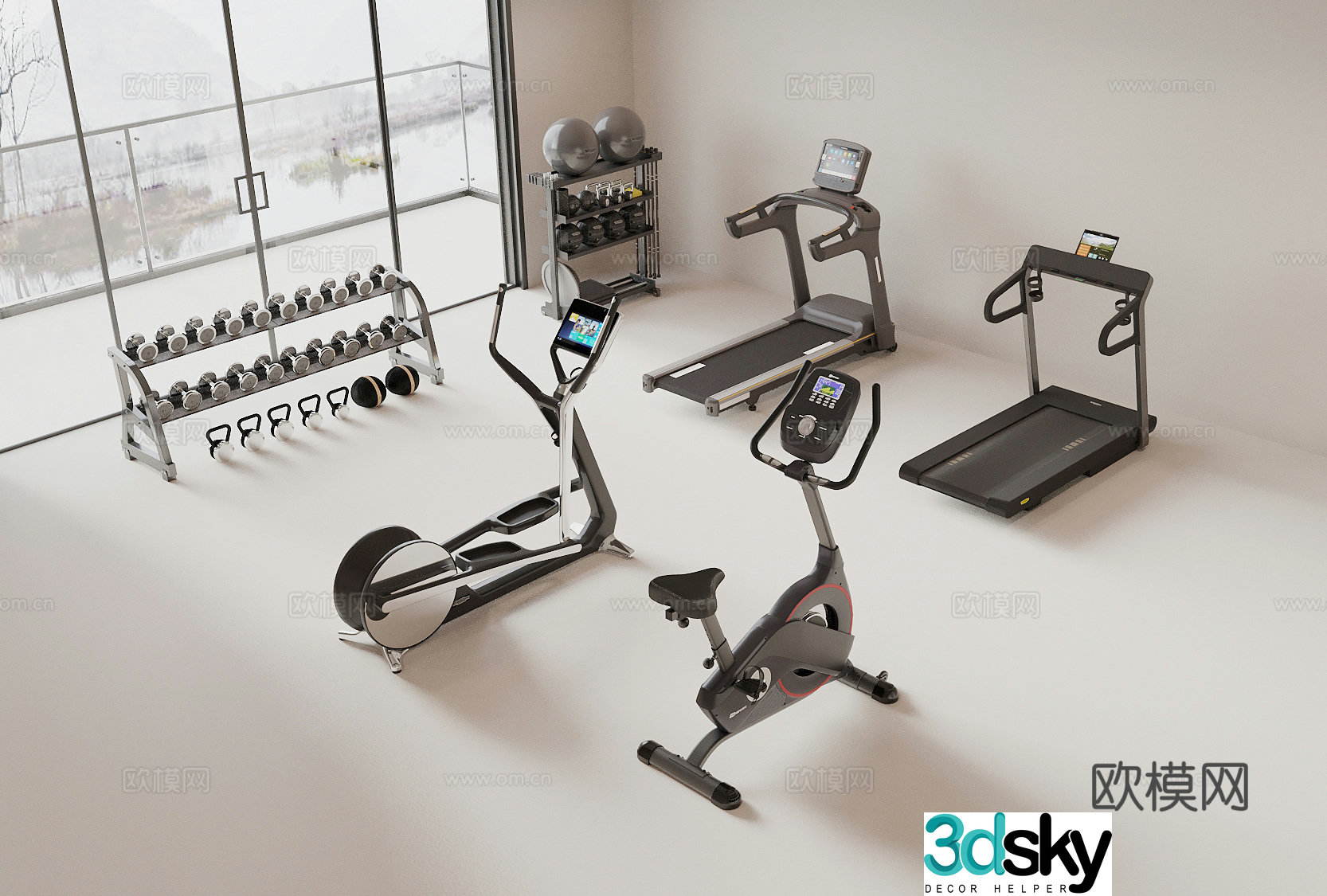 Fitness equipment 3d model