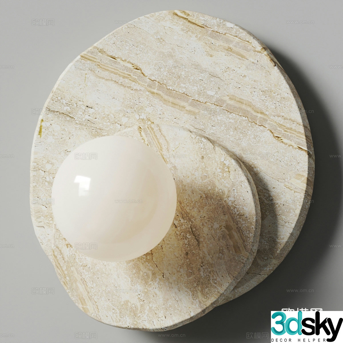 Modern Italian stone wall lamp 3d model
