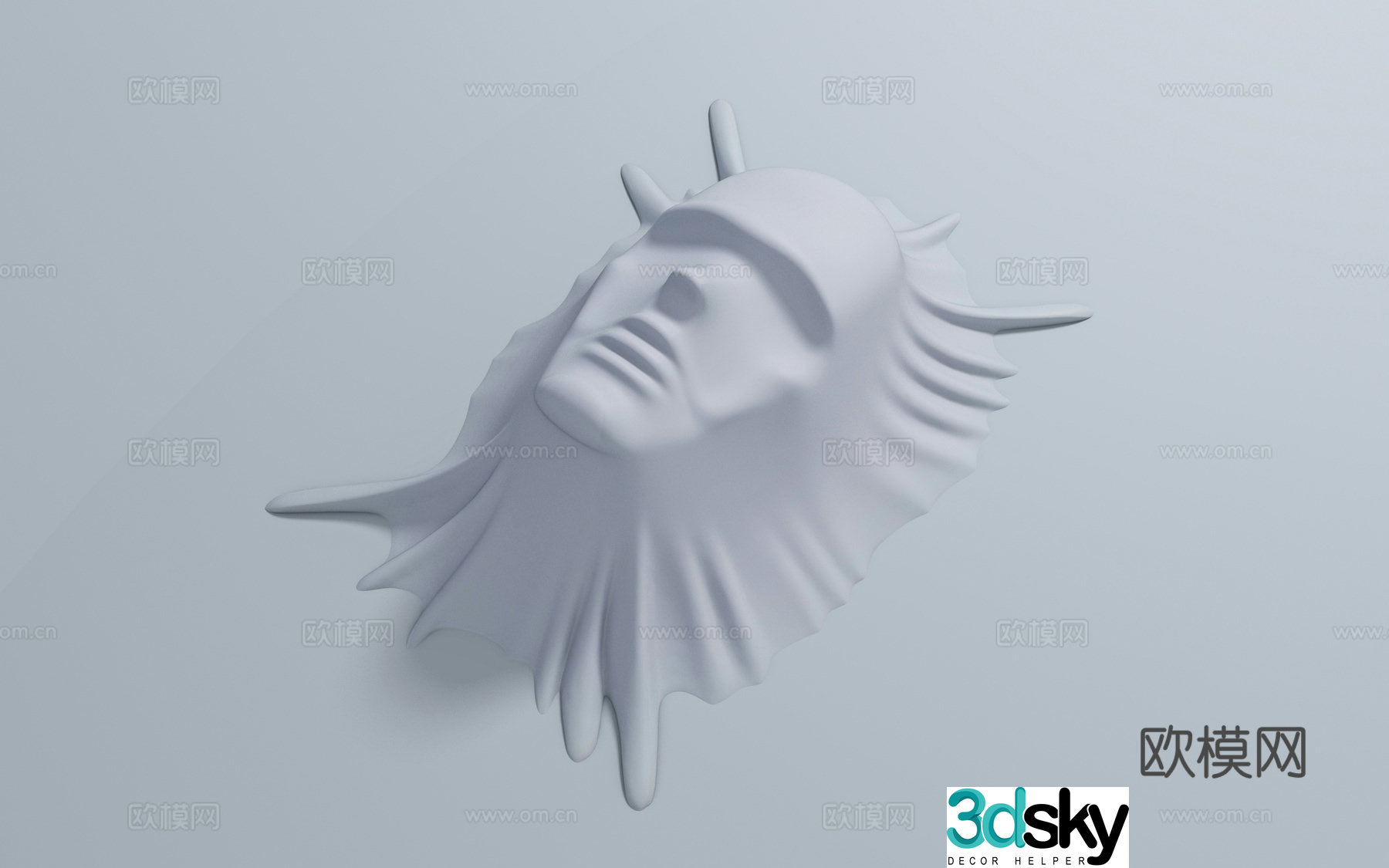 Human face mask portrait relief art creativity abstract sculpture engraving statue art ornament atmosphere 3d model