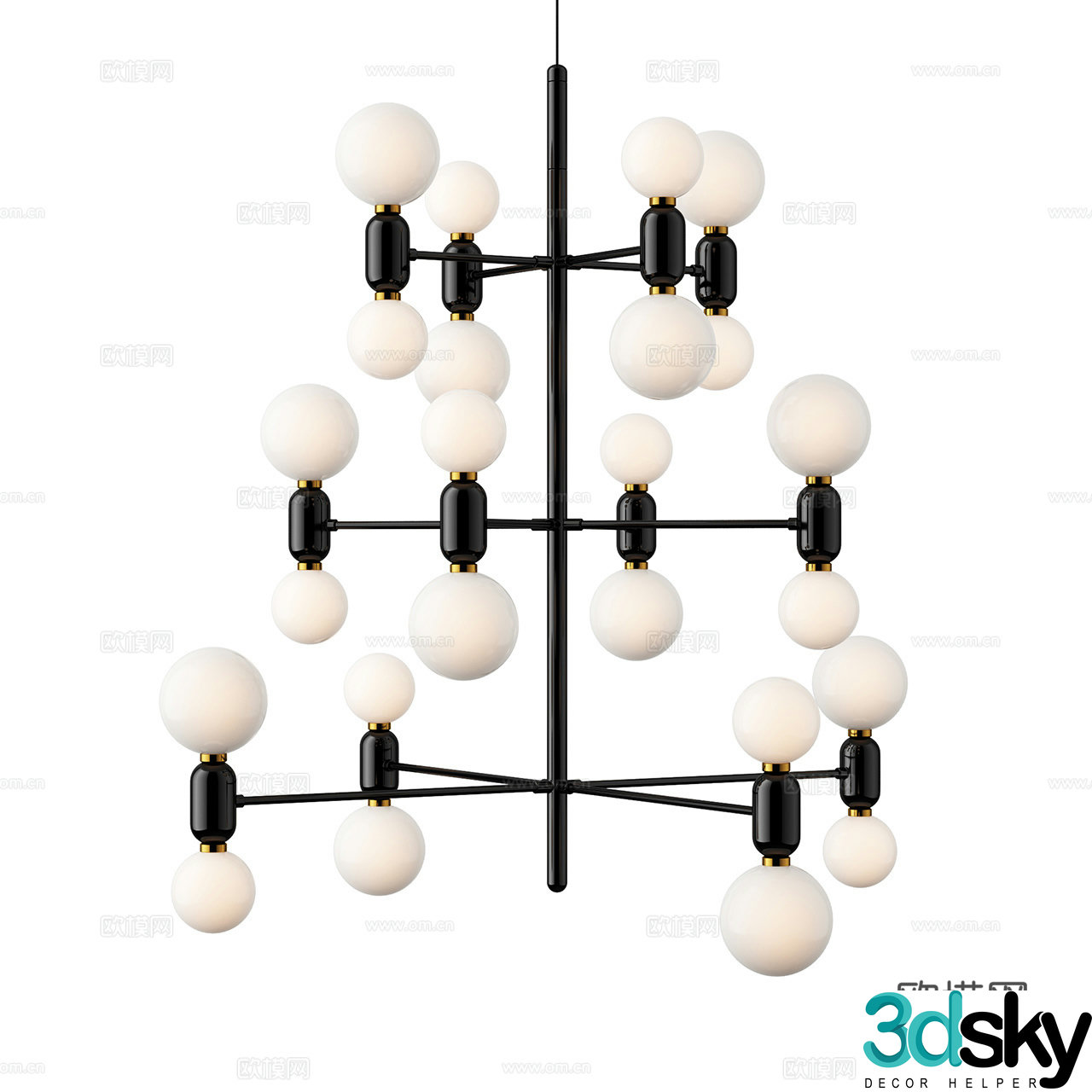 Parachilna Simple Chandelier Glass Chandelier Multi-head Chandelier Ceramic Chandelier 3D Model