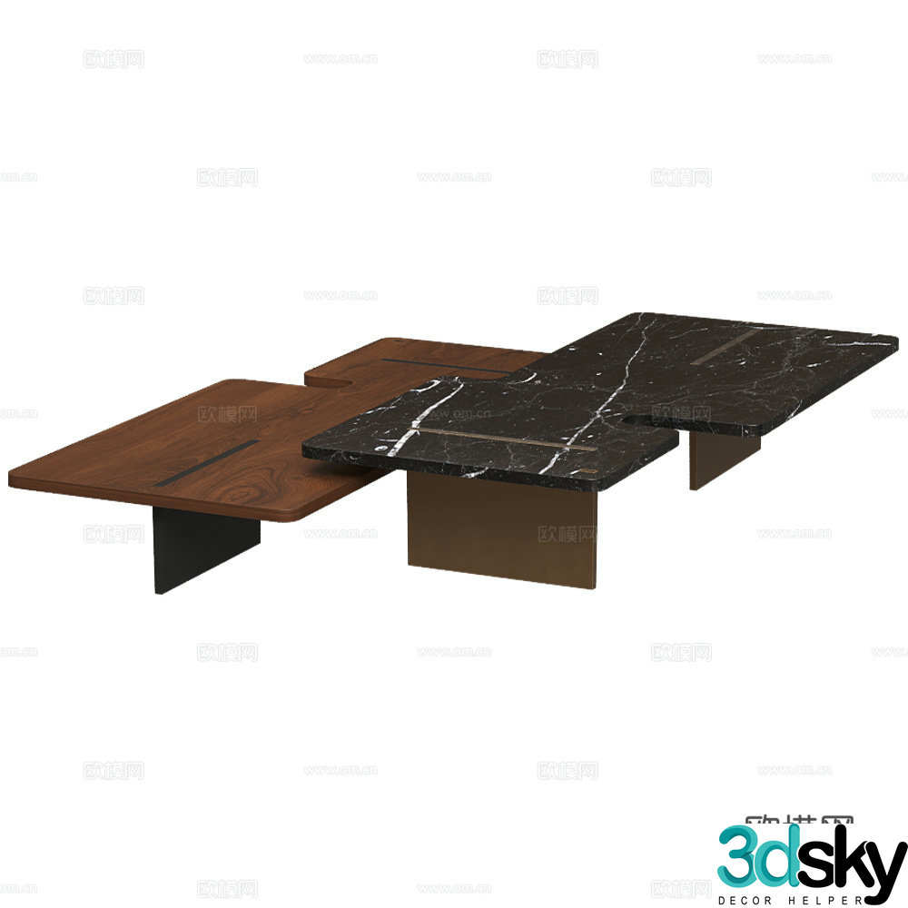 Combination coffee table 3D model
