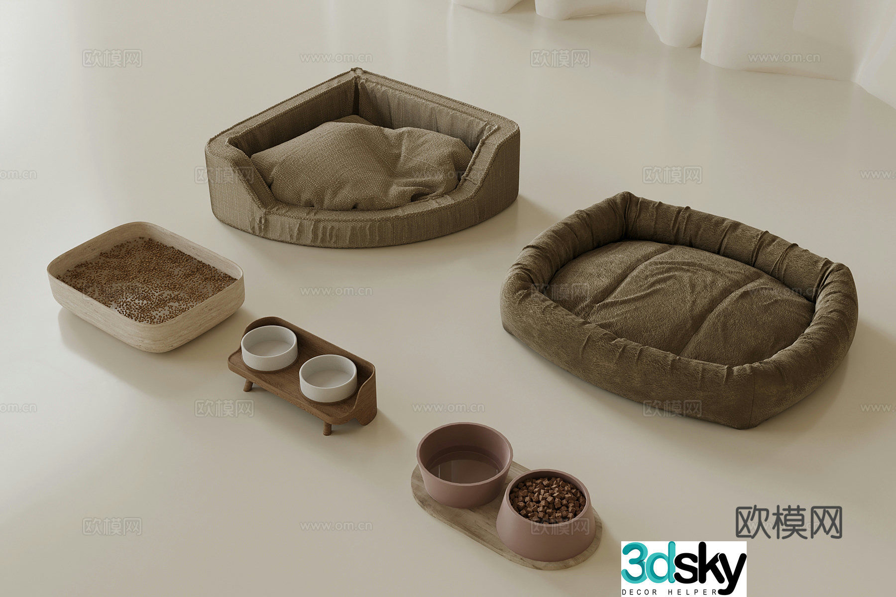 Modern pet supplies cat kennel dog kennel cat food dog food 3d model