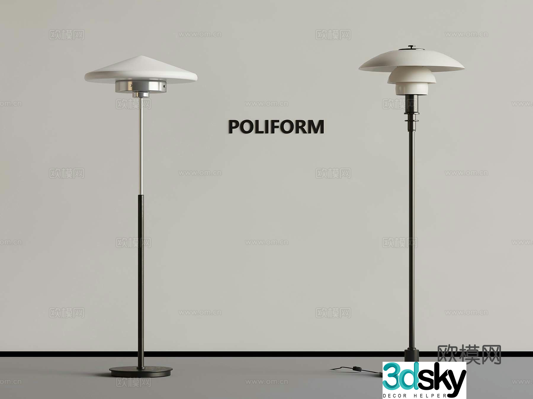 Modern floor lamp 3d model
