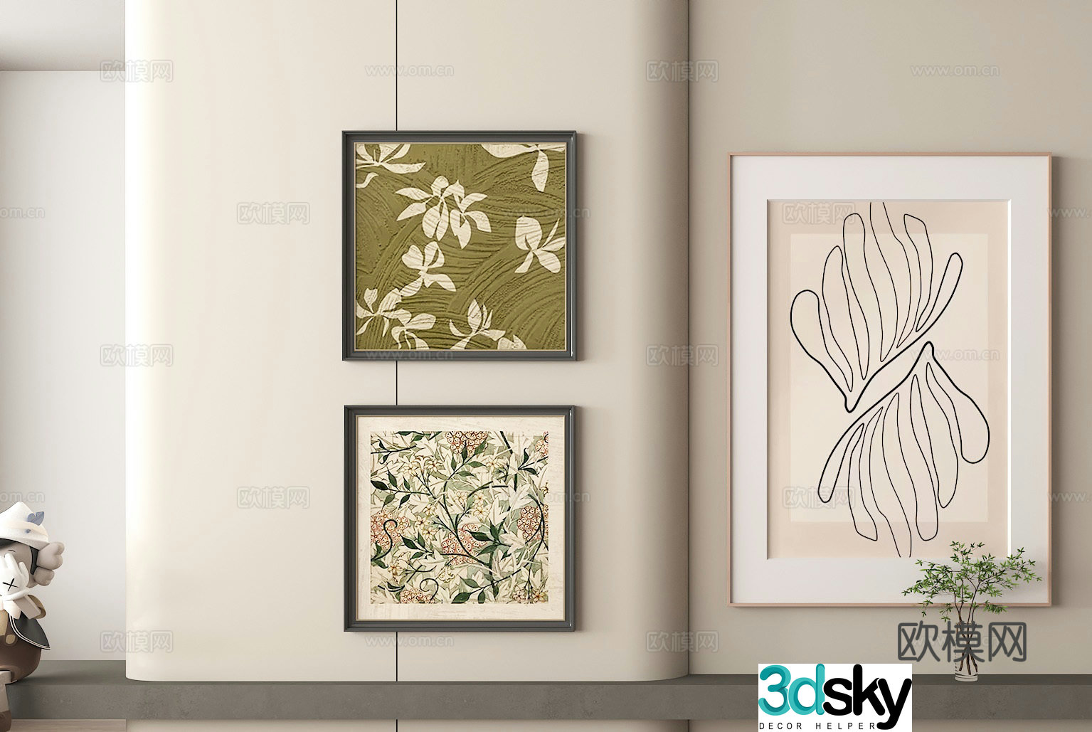 Home Decoration Modern Art Painting Decoration Painting Wall Decoration Indoor Soft Decoration 3D Model