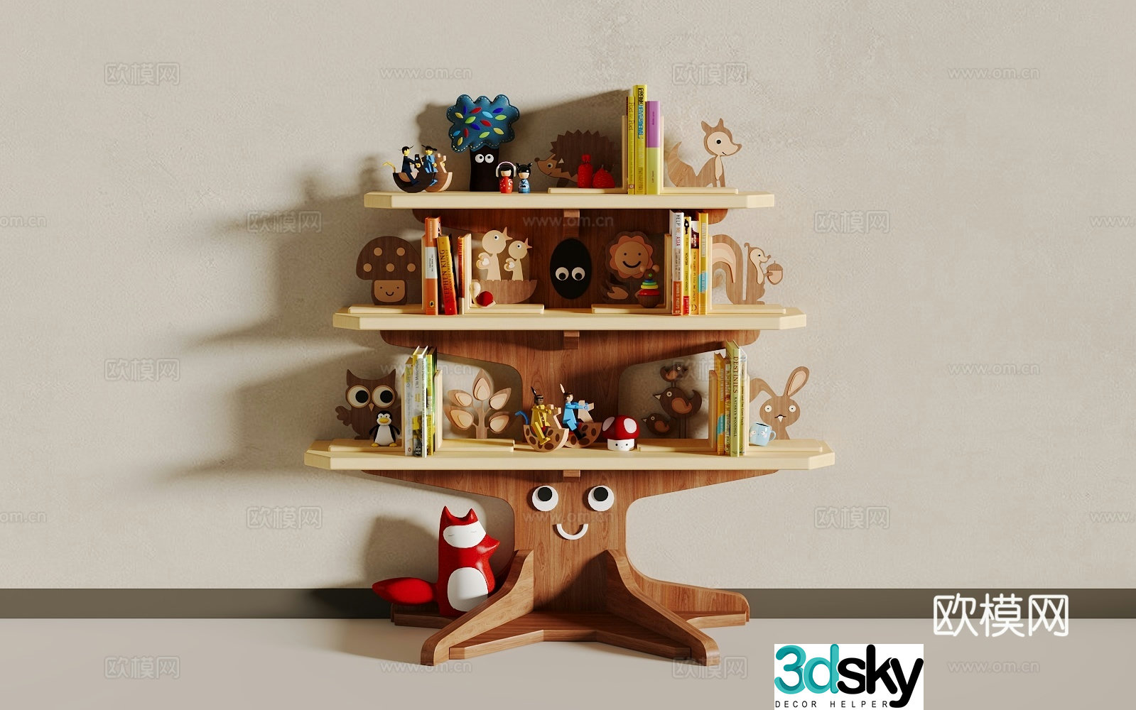 Children’s bookshelf 3d model