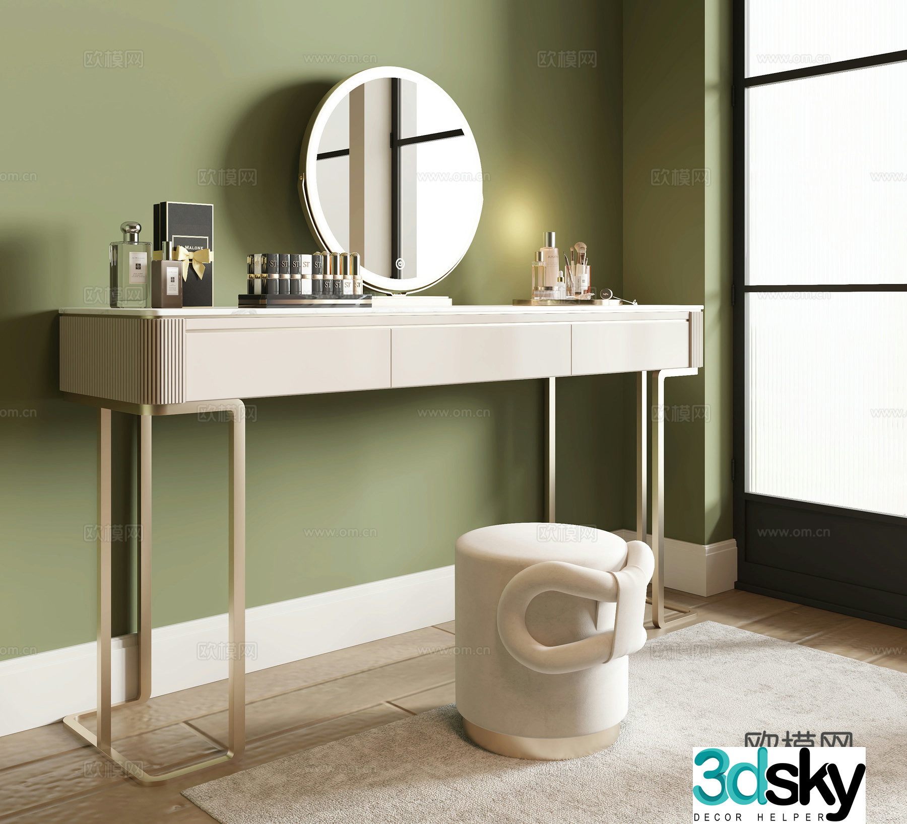 Modern dressing table 3d model