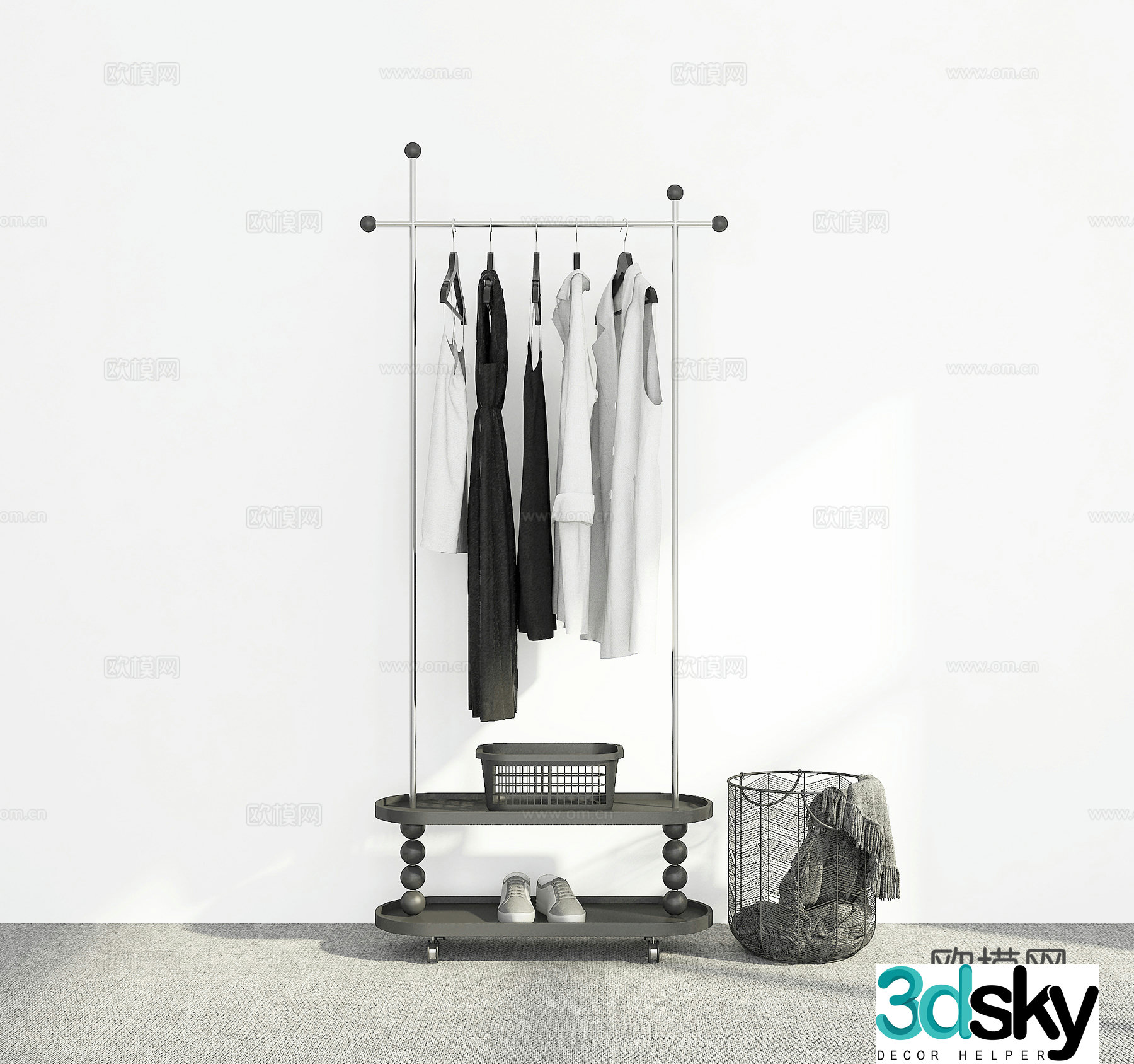 Modern clothes hanger 3d model