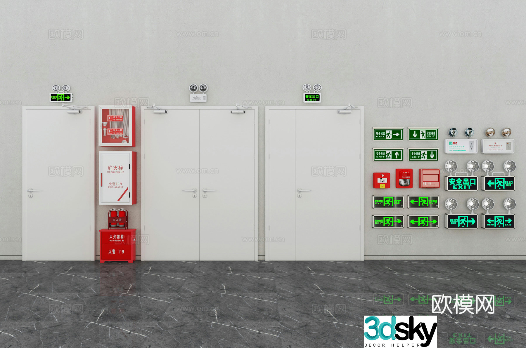 Security sign 3d model