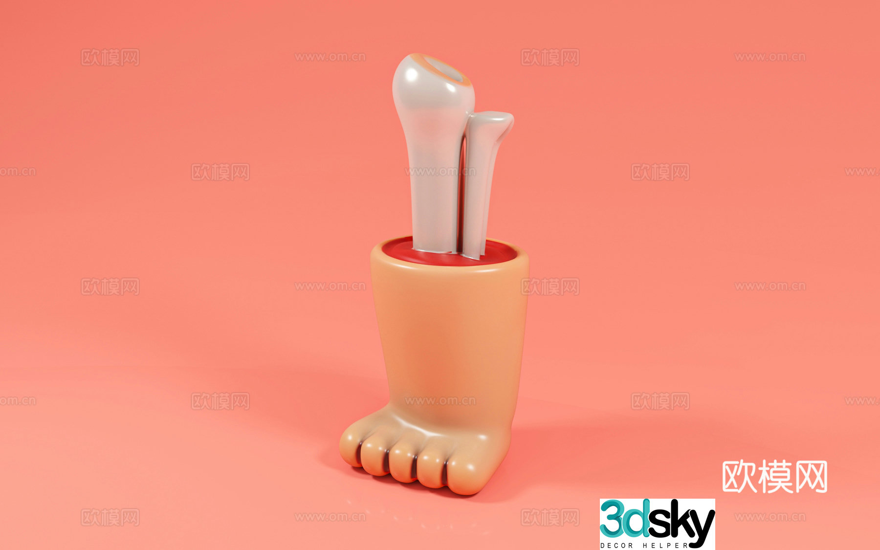 Cartoon style of limbs and legs Halloween cartoon image human body structure Q version organ popular science 3D model