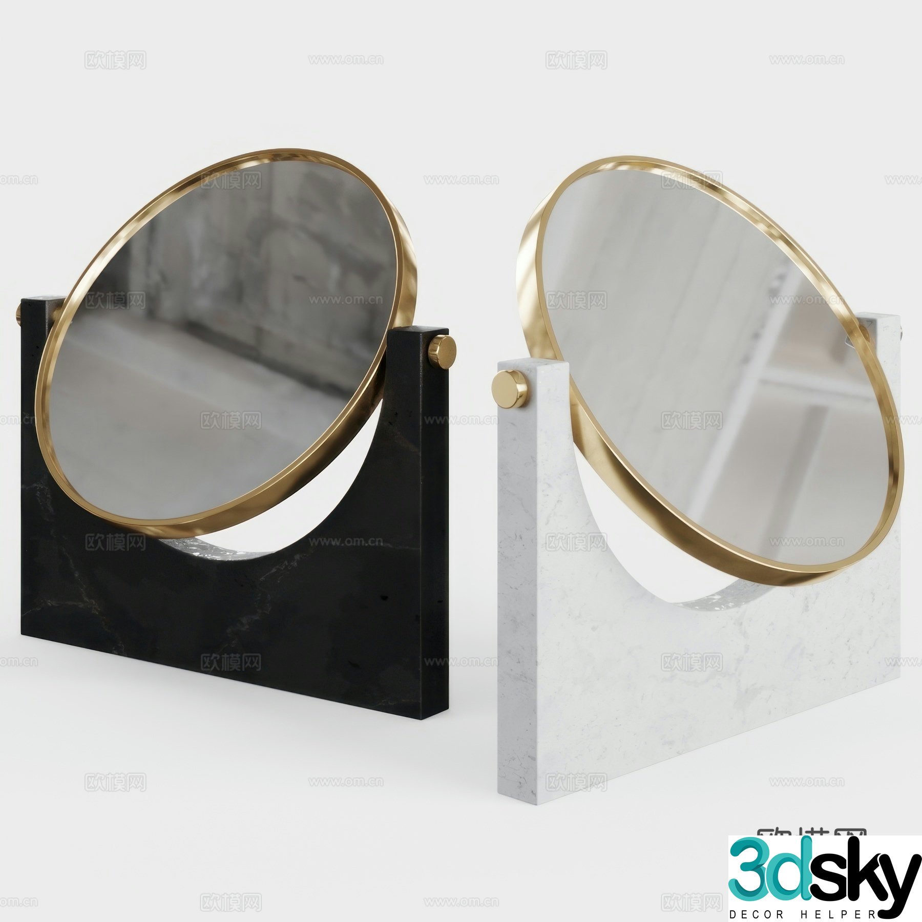 Modern light luxury makeup mirror 3d model