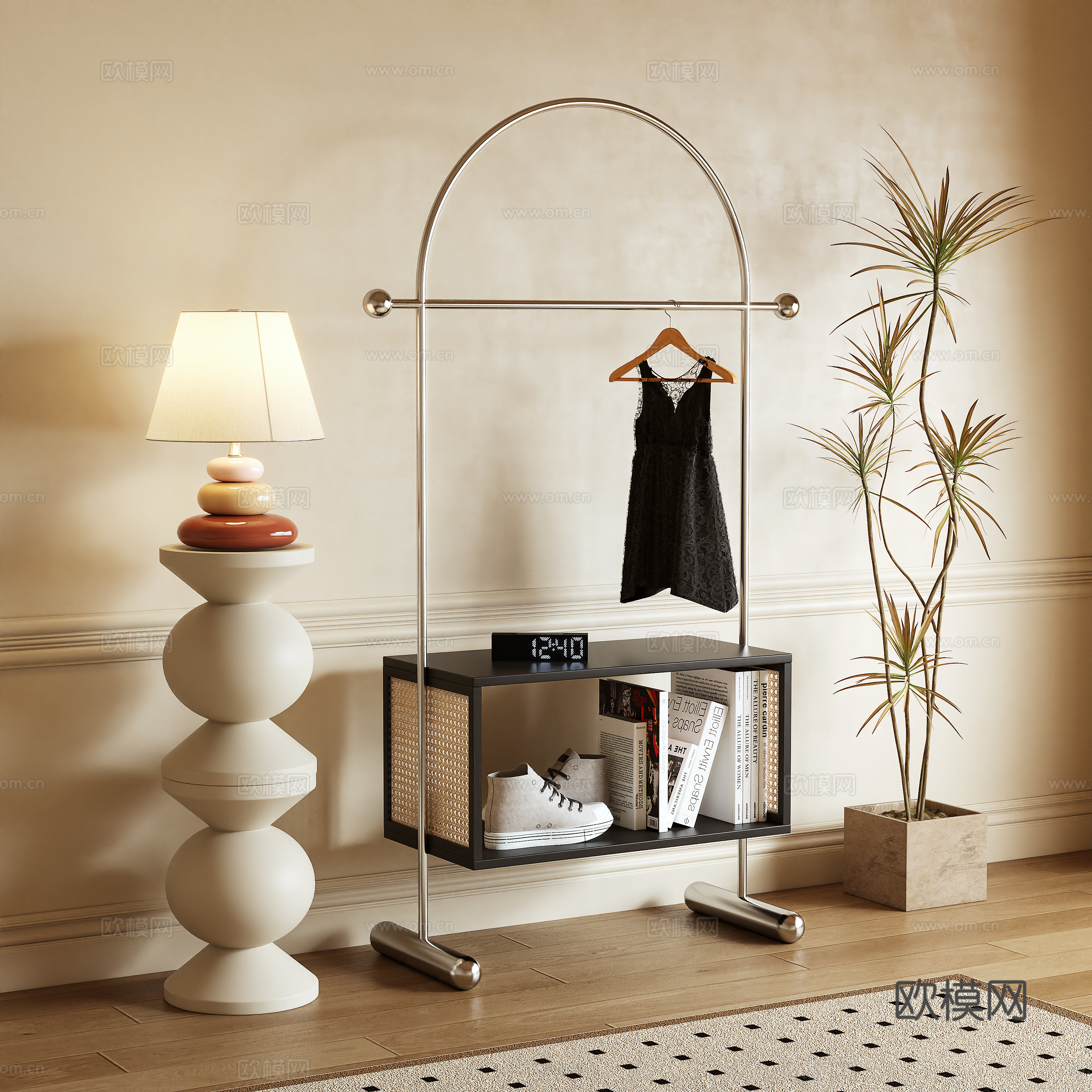 Modern clothes hanger clothes hanger floor hanger 3d model