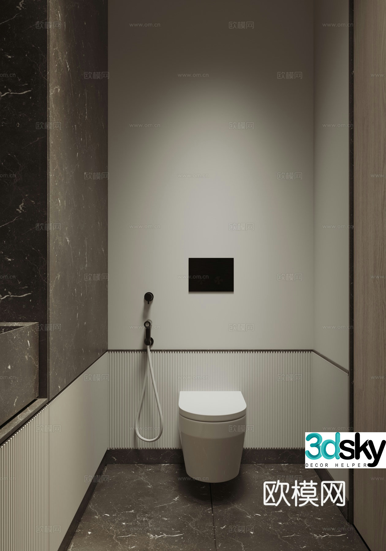 Modern hotel bathroom 3d model