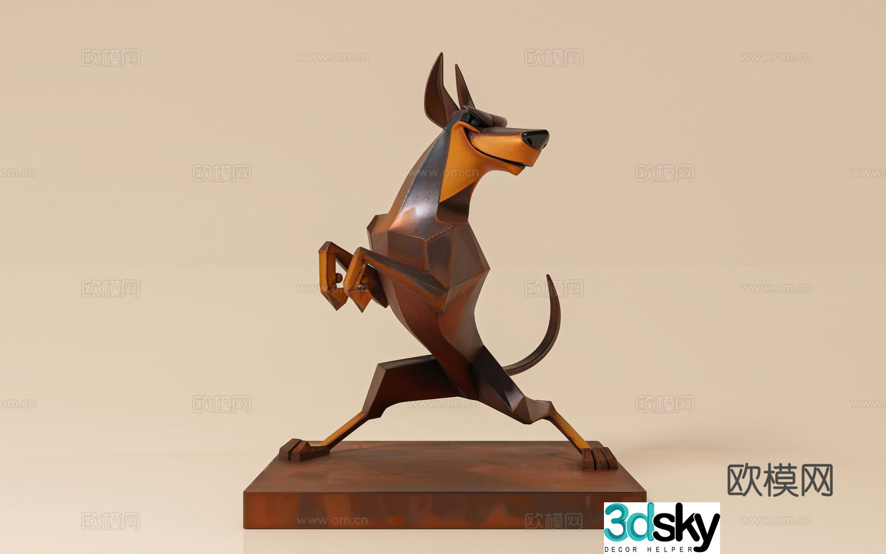 Cartoon dog dynamic dog cartoon sculpture cartoon style animation image figure ornament art 3d model