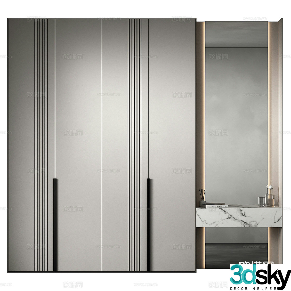 Modern minimalist wardrobe 3d model