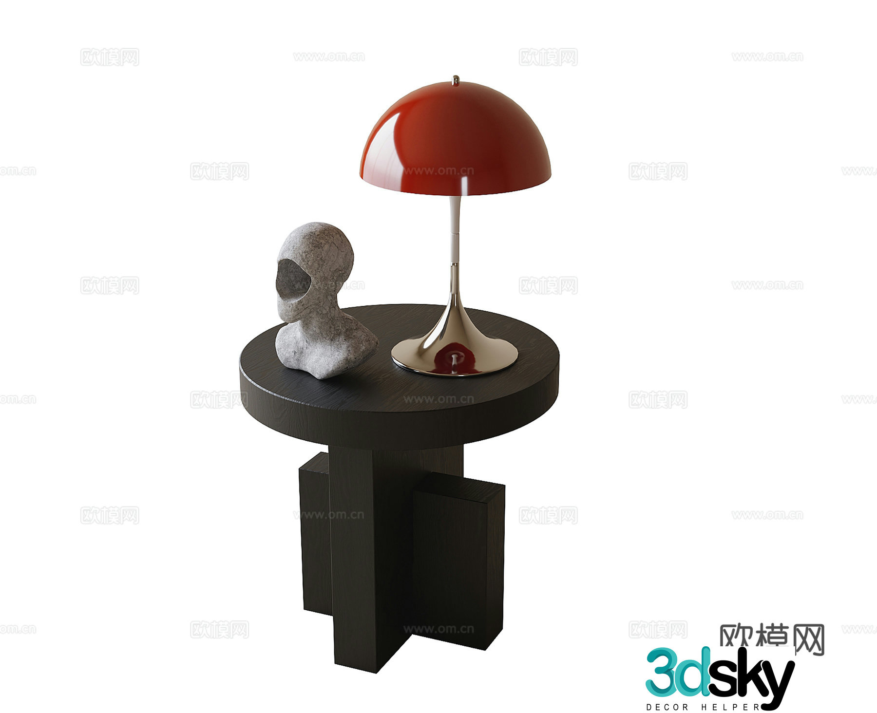Modern side and corner table lamp 3D model