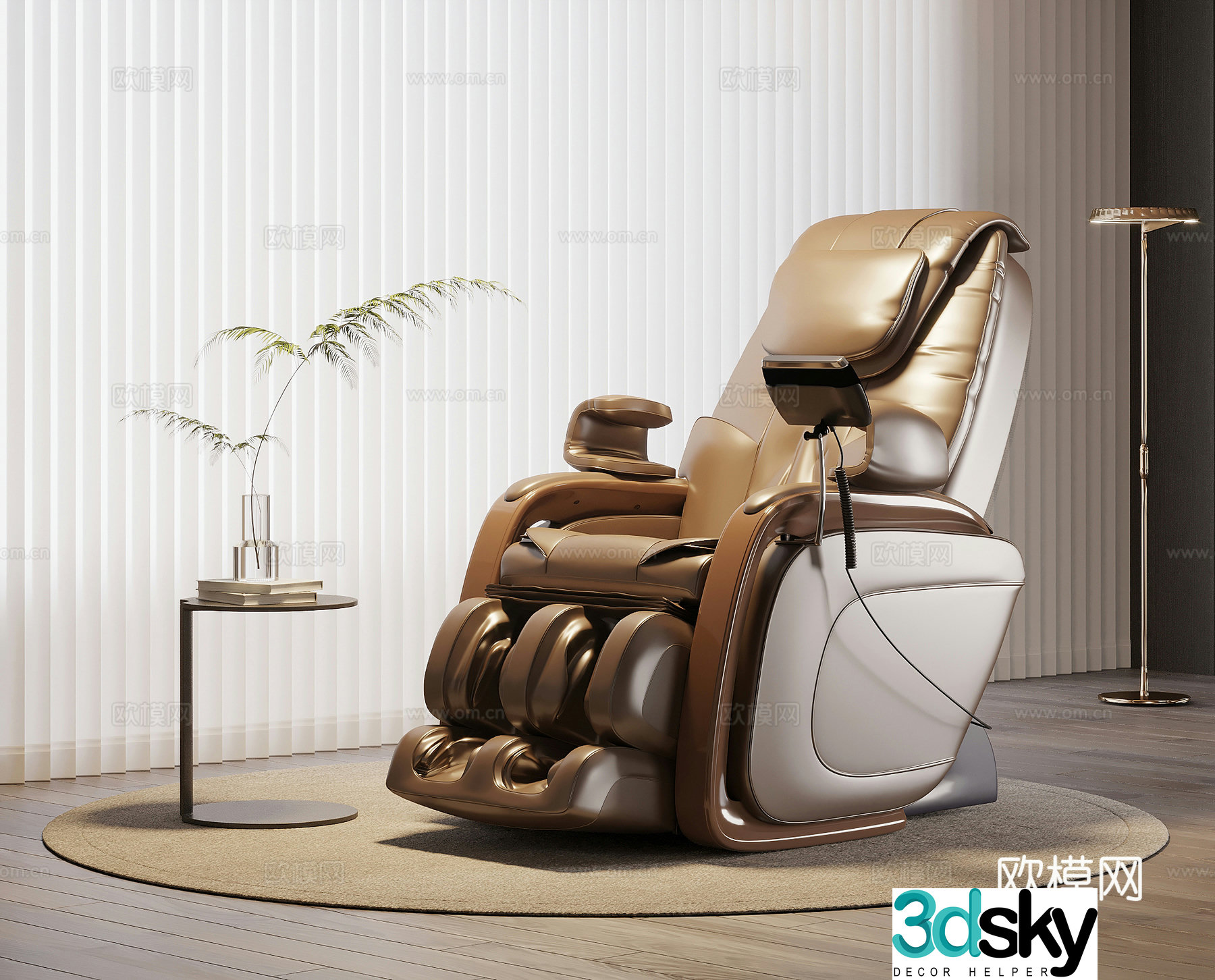 Massage chair modern massage chair electric massage chair side table floor lamp 3d model