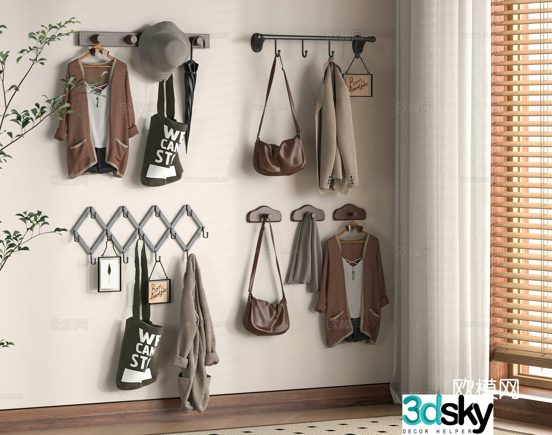 Modern clothes hanger 3d model