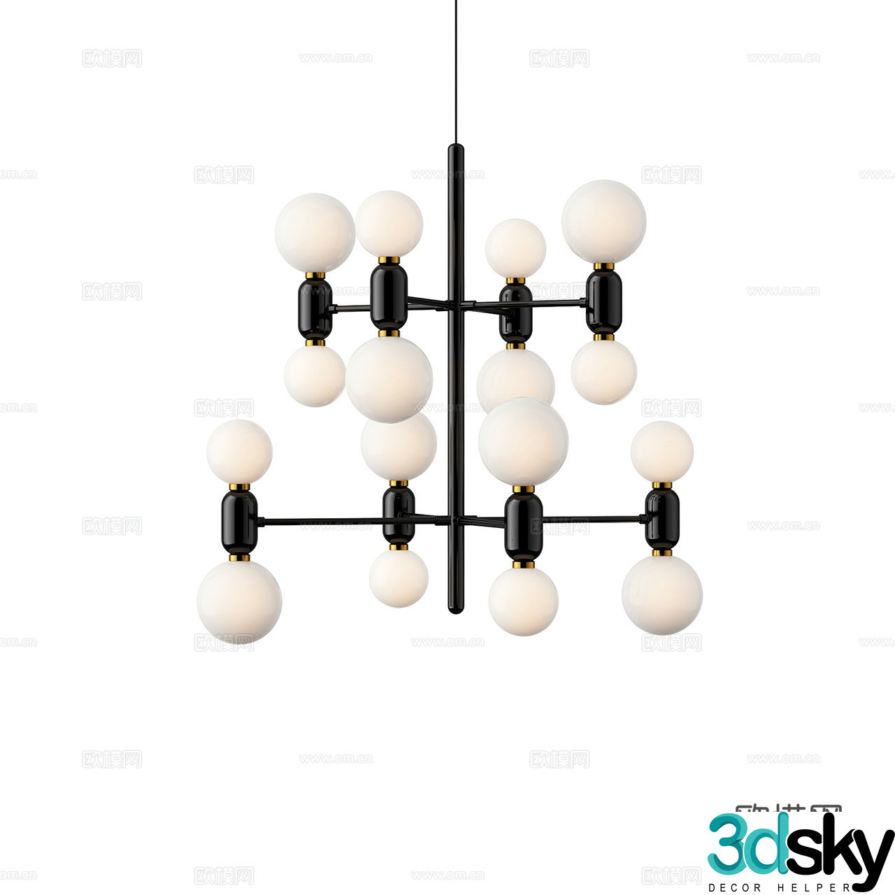 Parachilna Simple Chandelier Glass Chandelier Multi-head Chandelier Ceramic Chandelier 3D Model