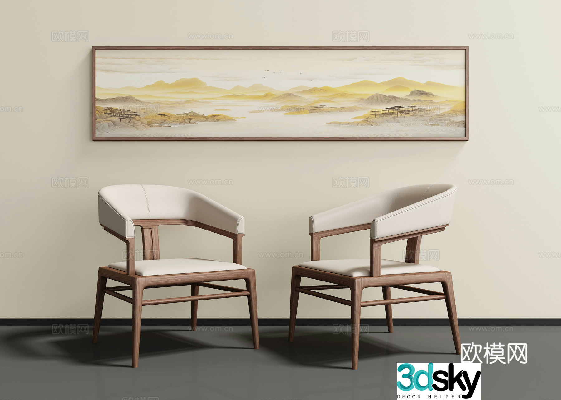 New Chinese casual chair 3D model