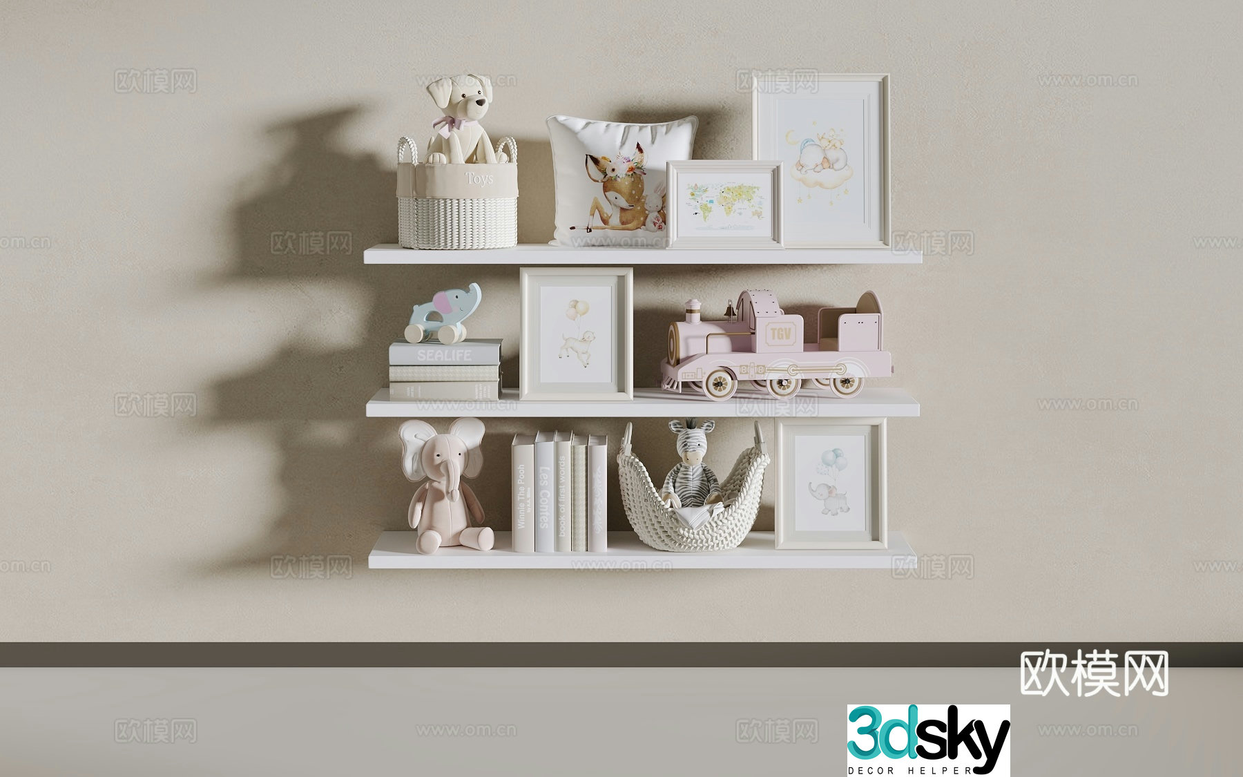 Children’s bookshelf 3d model