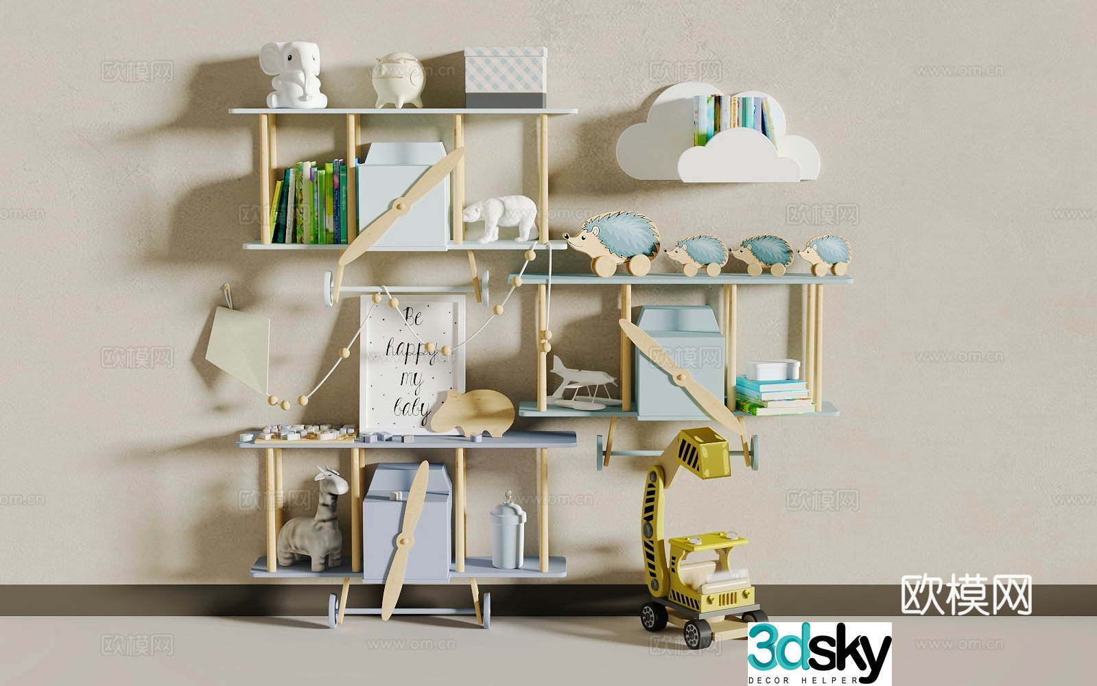 Children’s bookshelf 3d model