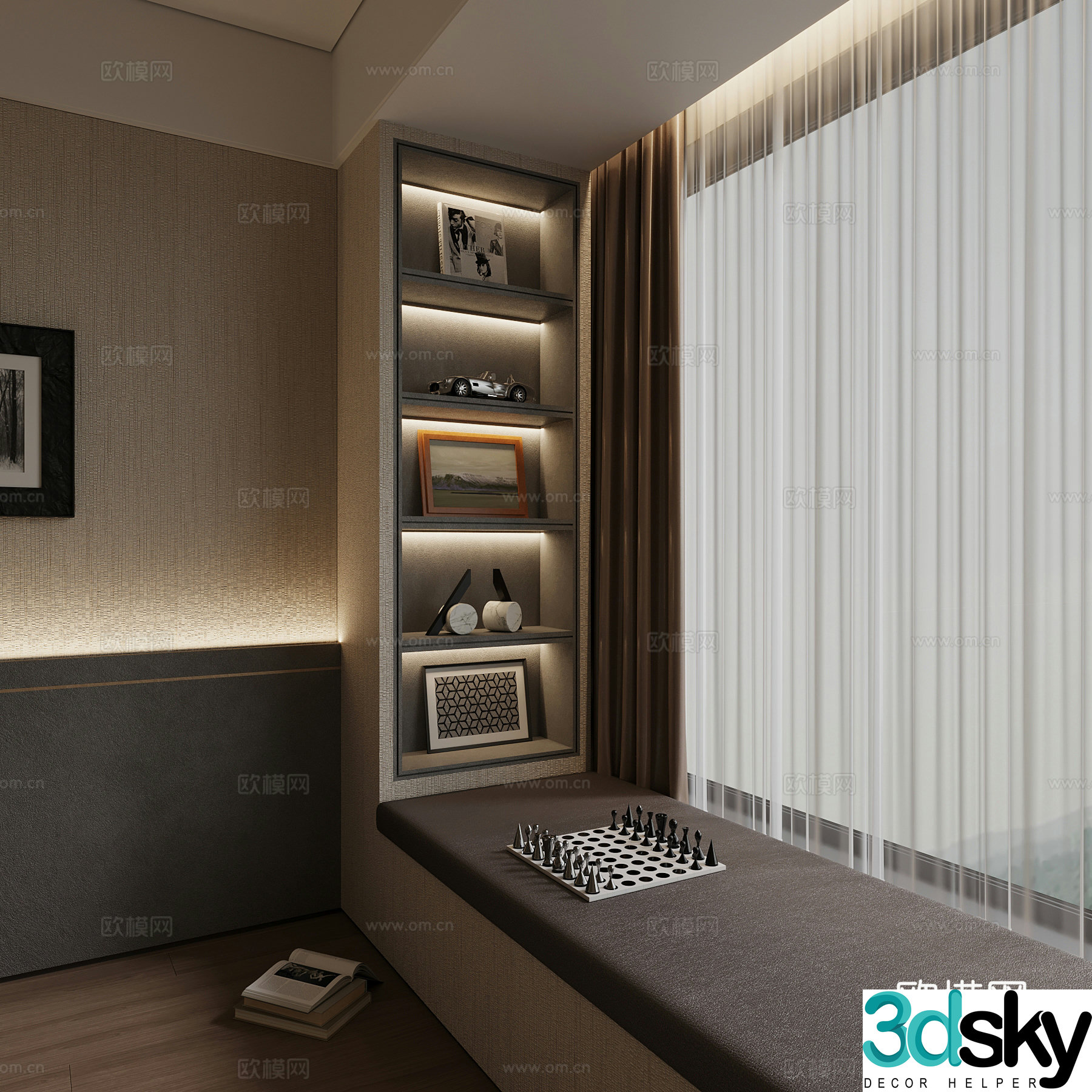 Modern bay window bay window cabinet 3d model