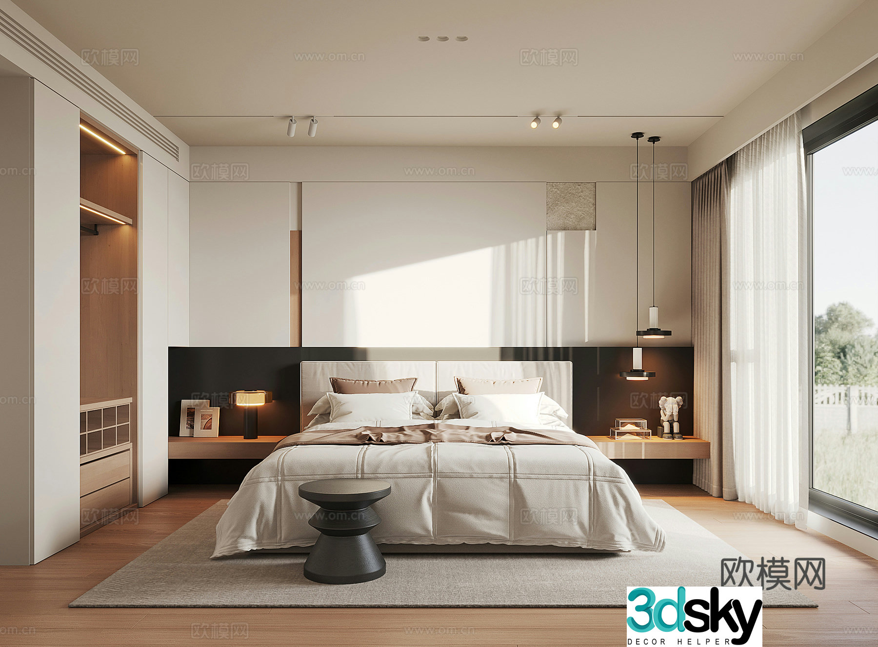 Modern home bedroom 3d model