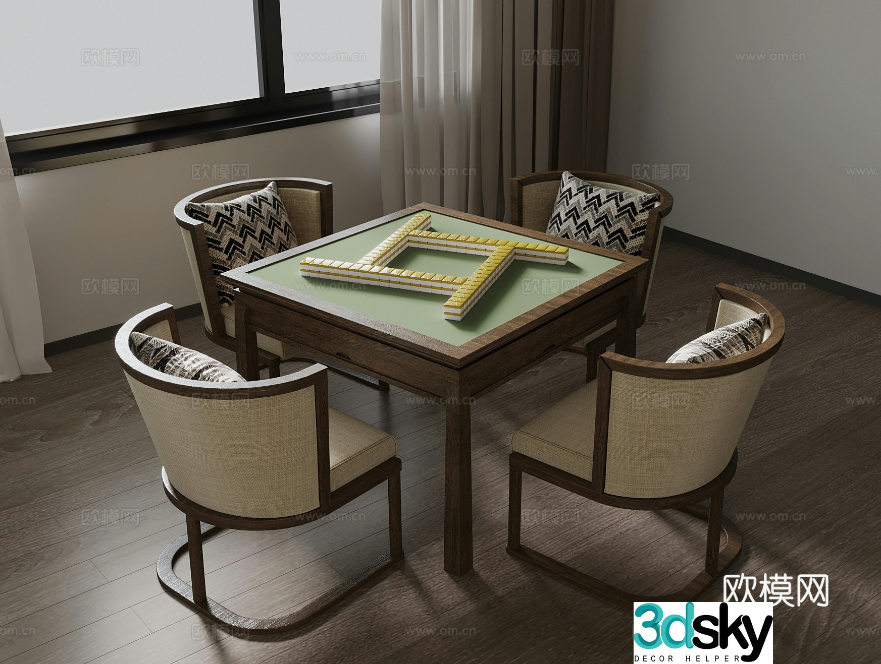 Mahjong table new Chinese mahjong table 3D model