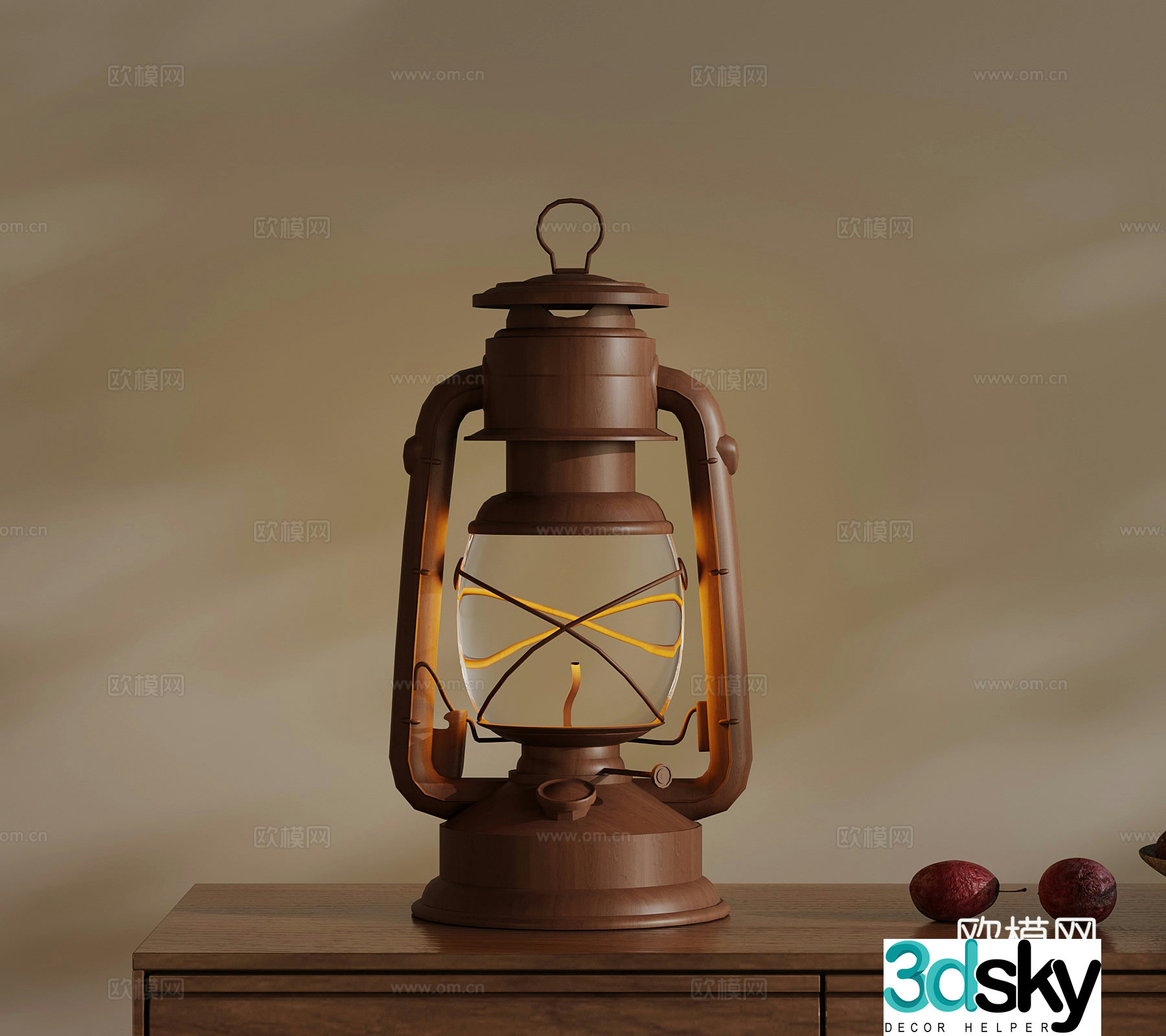 Table lamp French medieval style table lamp 3D model