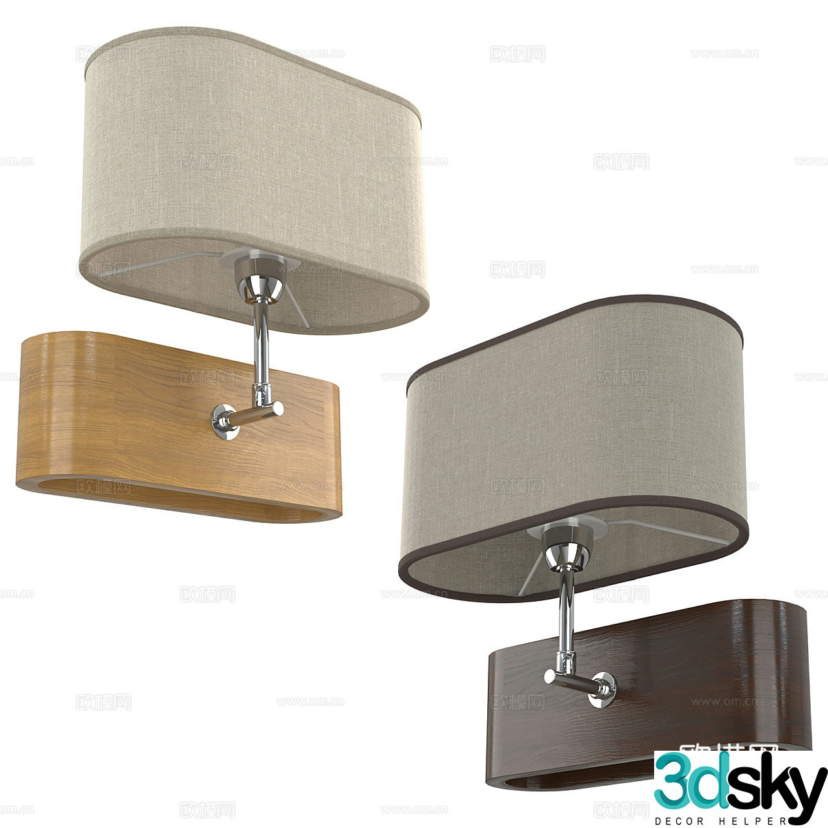 New Chinese style decorative wall light 3D model