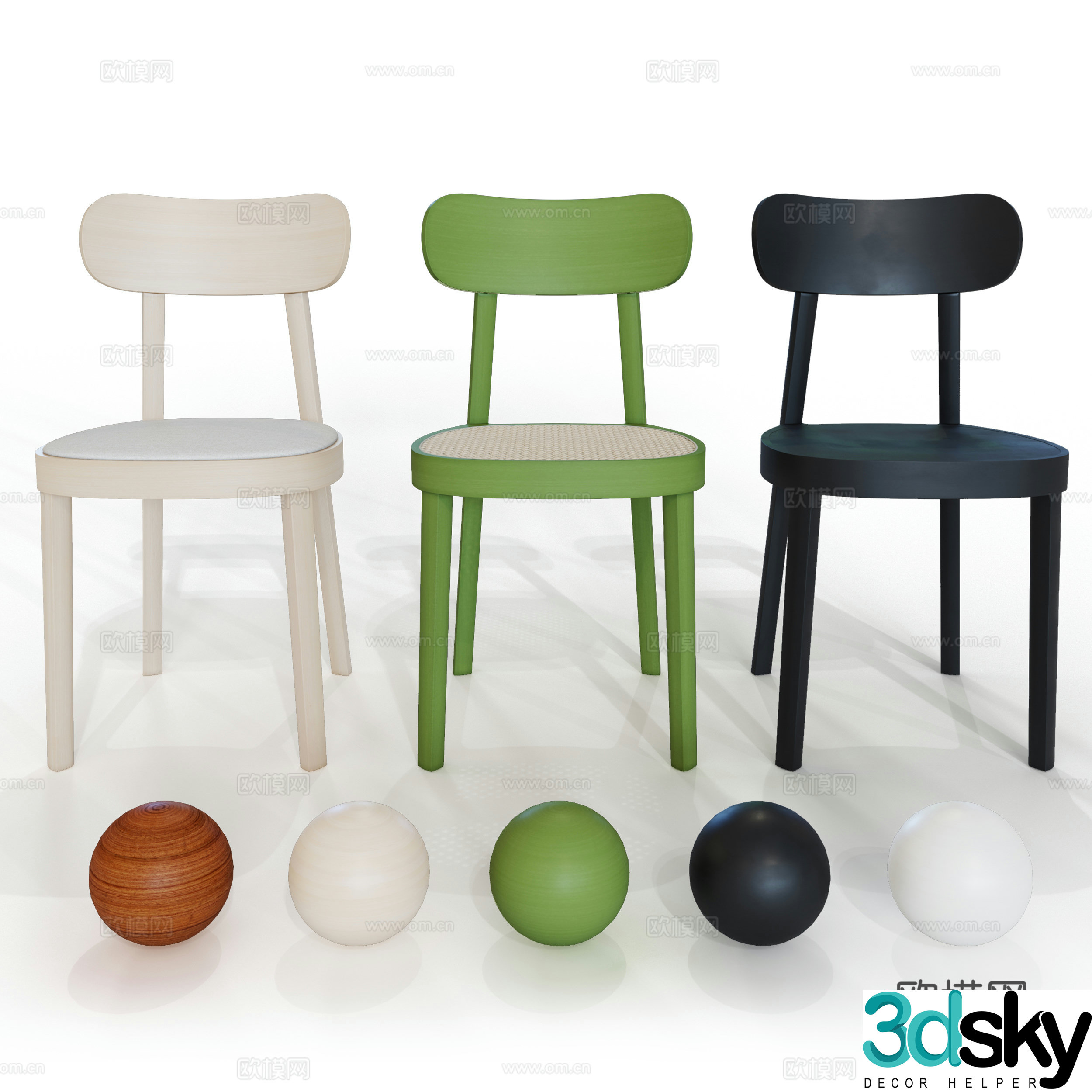 Modern Nordic children’s chair 3d model