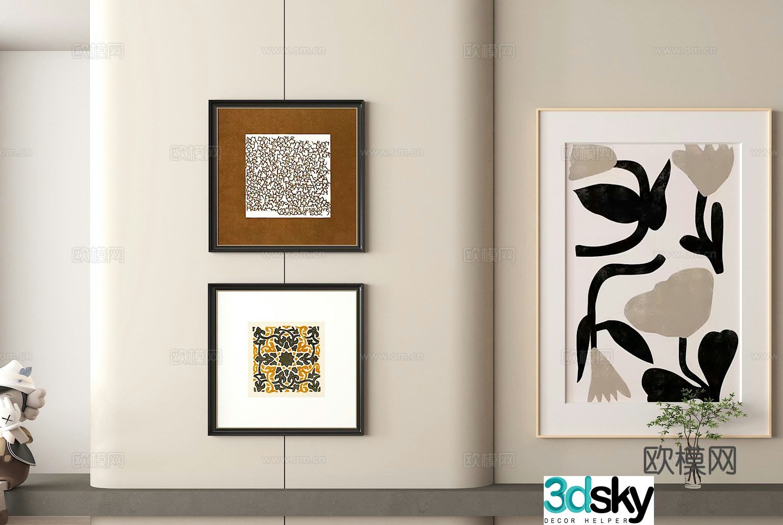 Modern art painting decorative paintings interior soft decorations wall decorations hanging painting matching modern hanging paintings 3D model