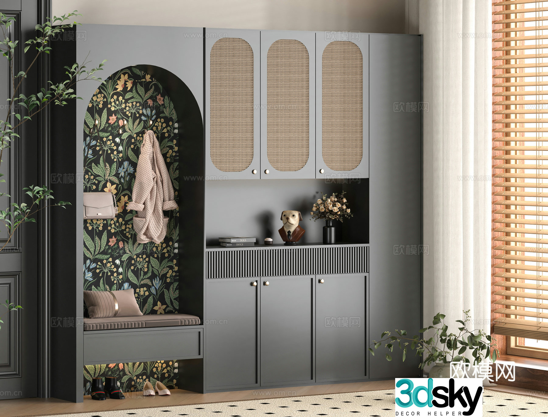 French shoe cabinet 3d model