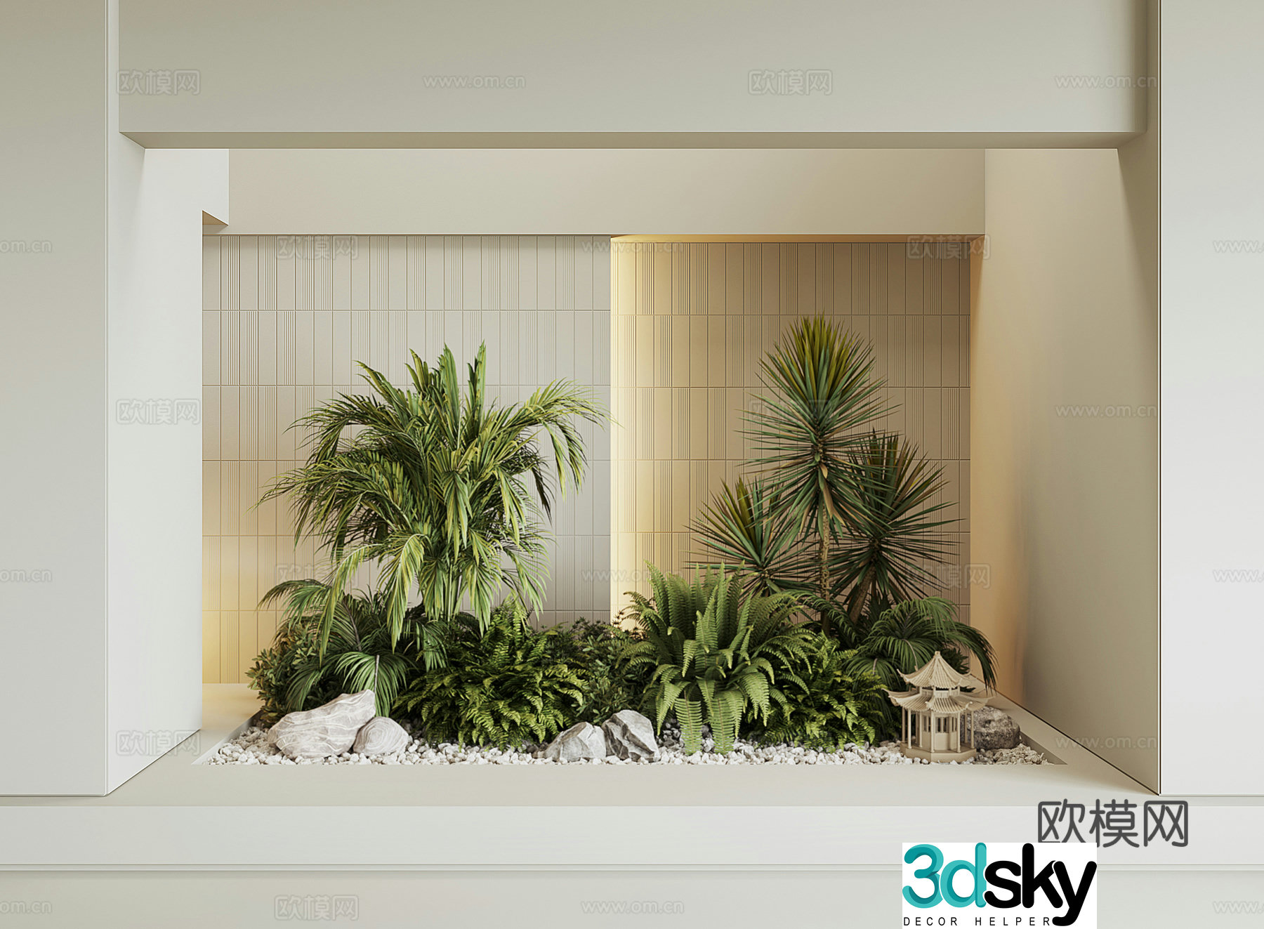 Modern interior landscape 3d model