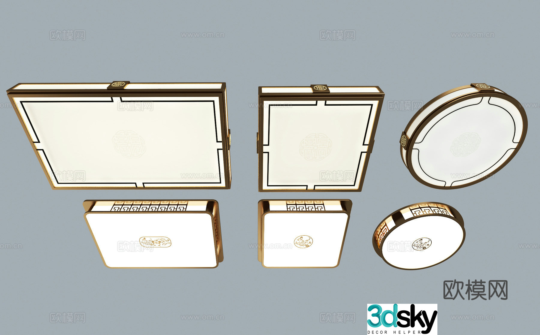 Chinese ceiling light 3D model