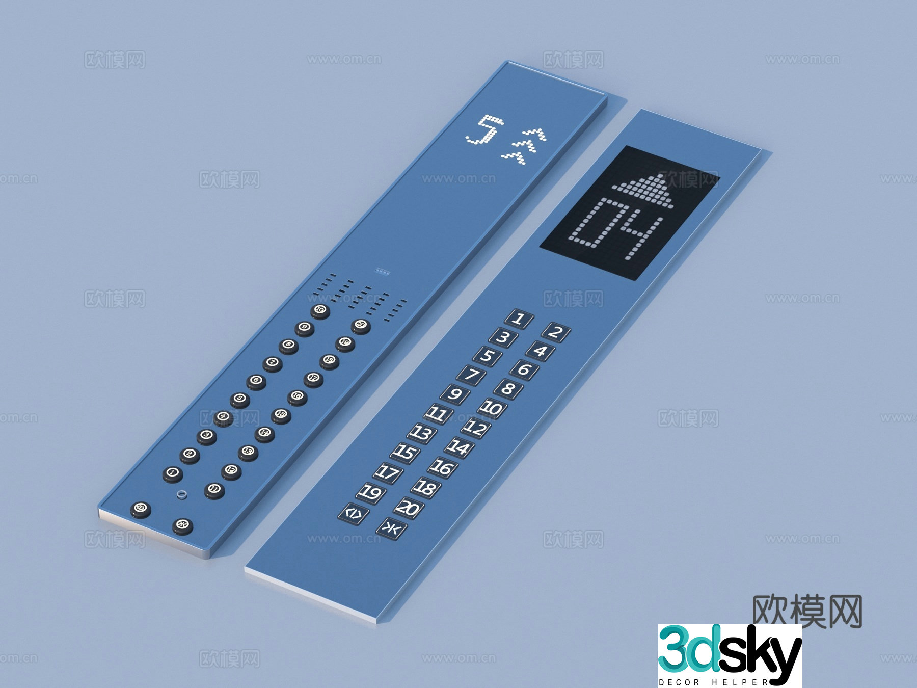 Elevator button key 3d model