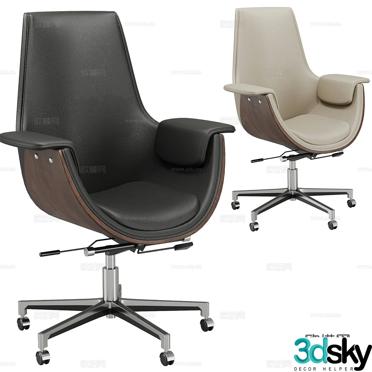 Modern Italian office chair 3d model