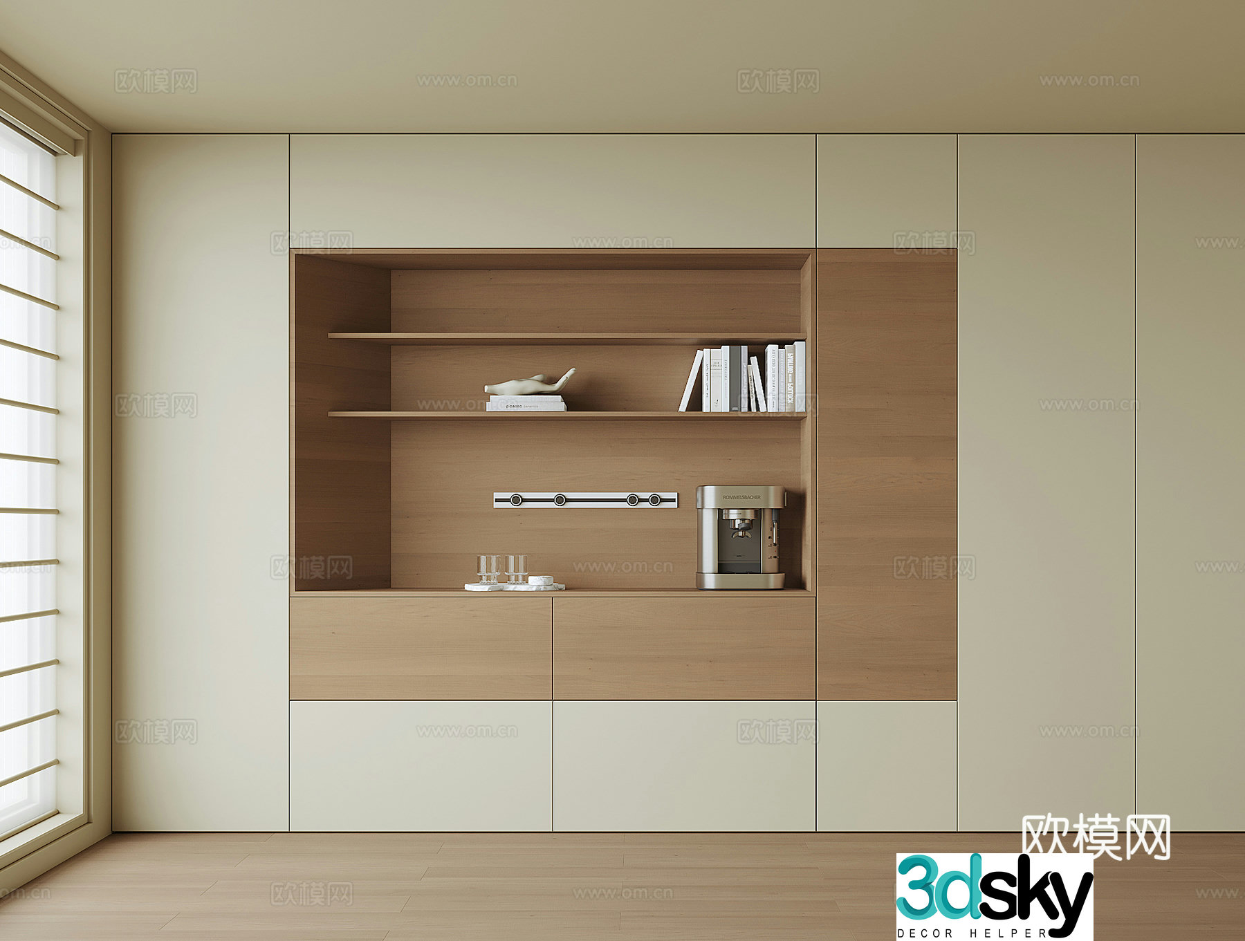 Modern wine cabinet sideboard 3D model