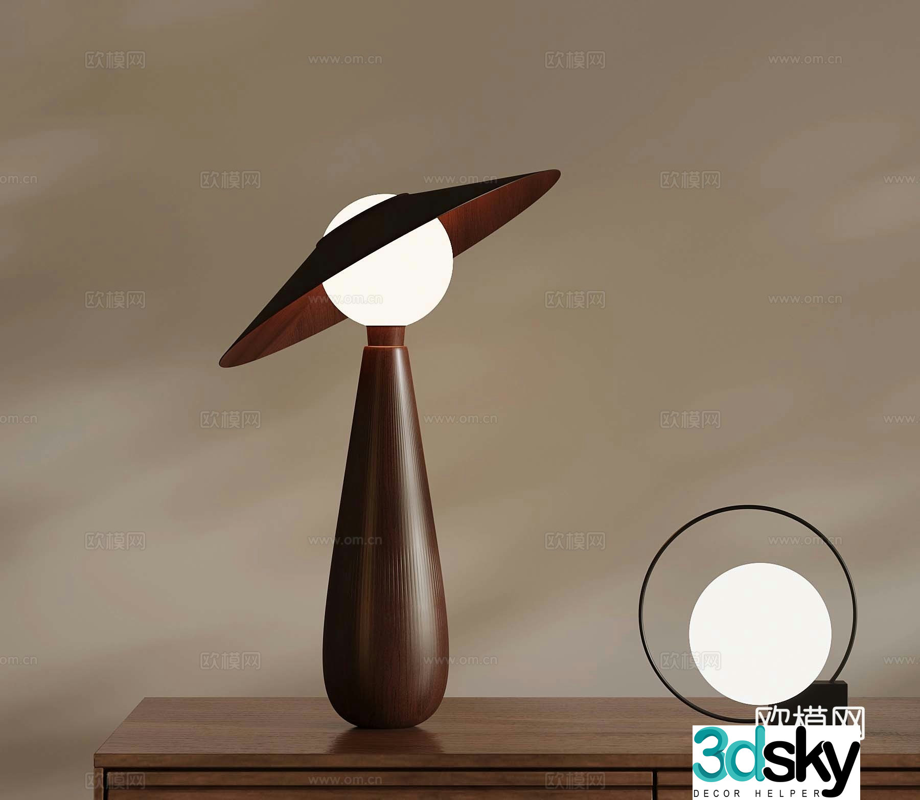 Modern medieval style table lamp 3d model