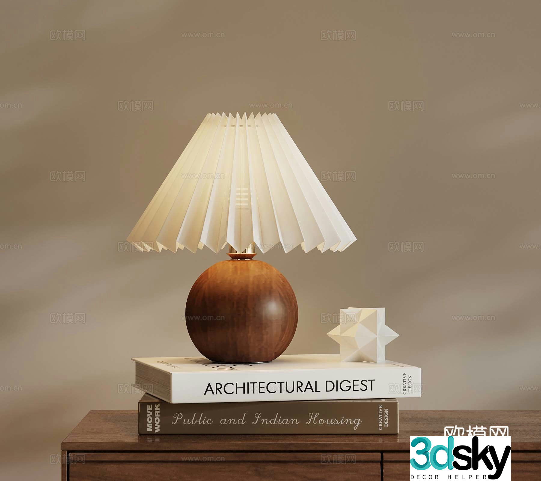 French medieval style table lamp 3d model