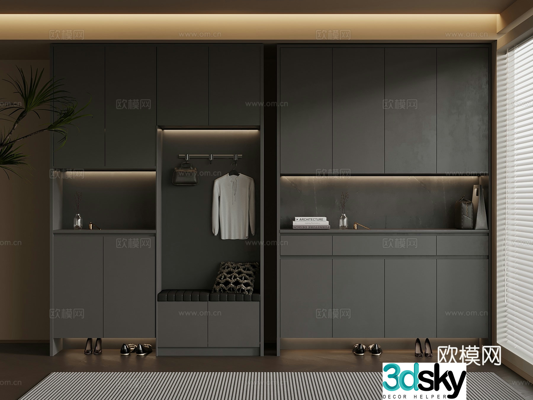 Modern shoe cabinet Italian shoe cabinet 3d model