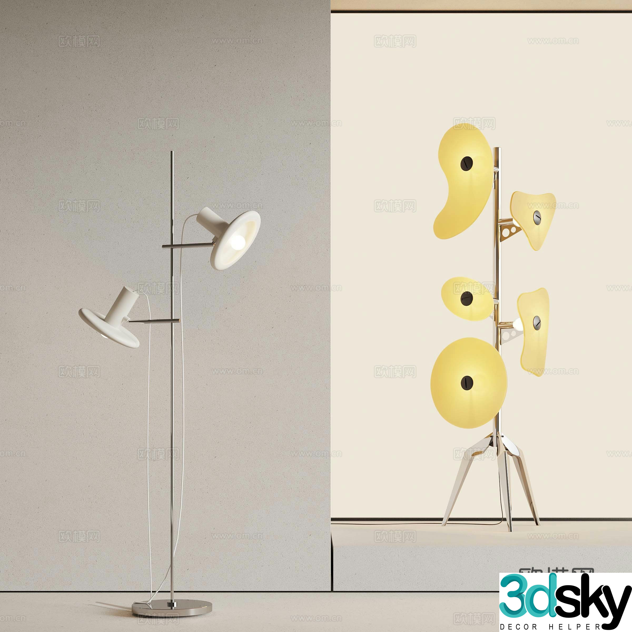 Modern floor lamp Creative floor lamp opposite sex floor lamp 3d model
