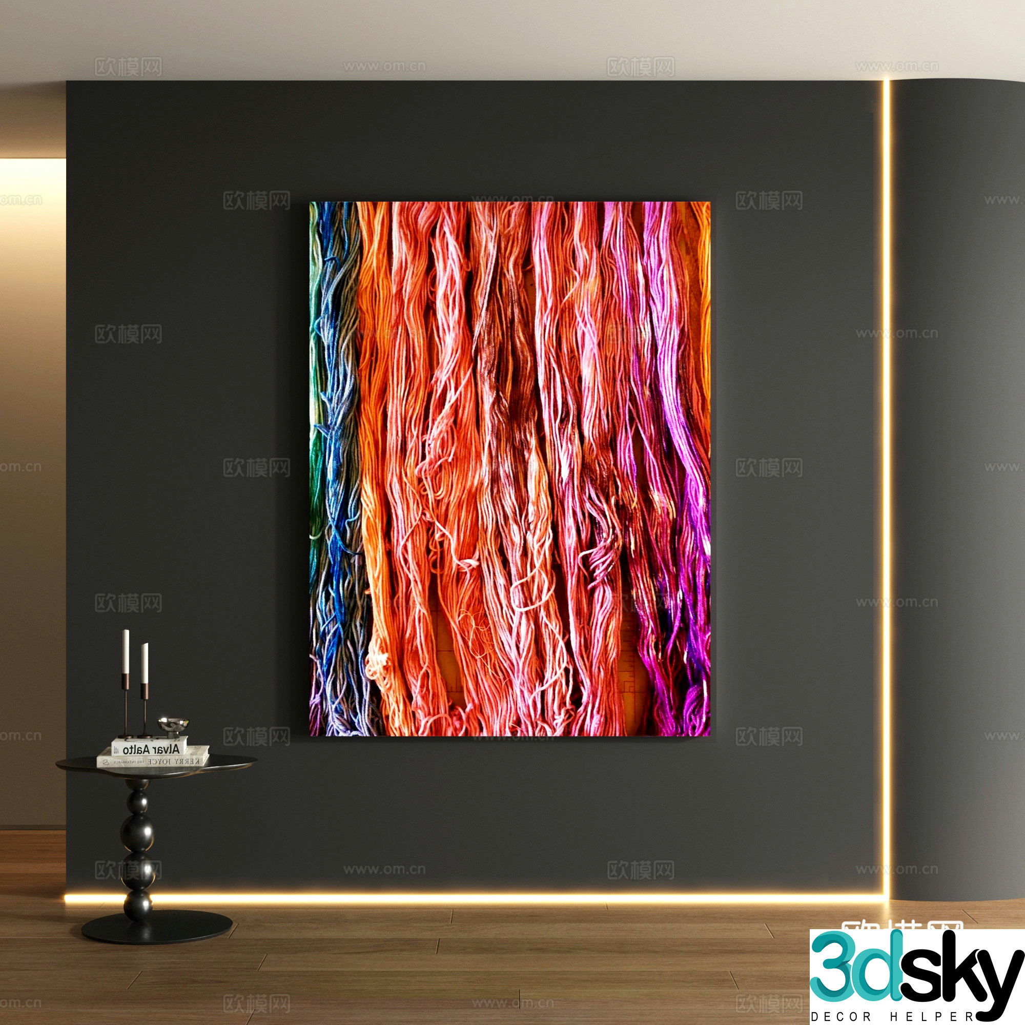 Modern landscape decoration painting 3d model
