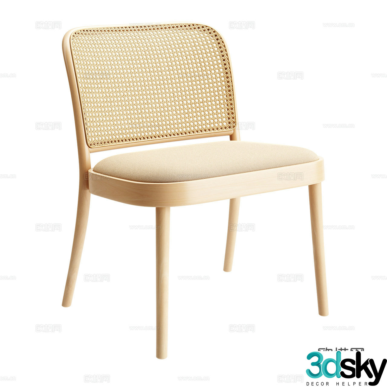 Ton 811 Nordic single chair Nordic single chair rattan chair rattan chair leisure chair 3d model