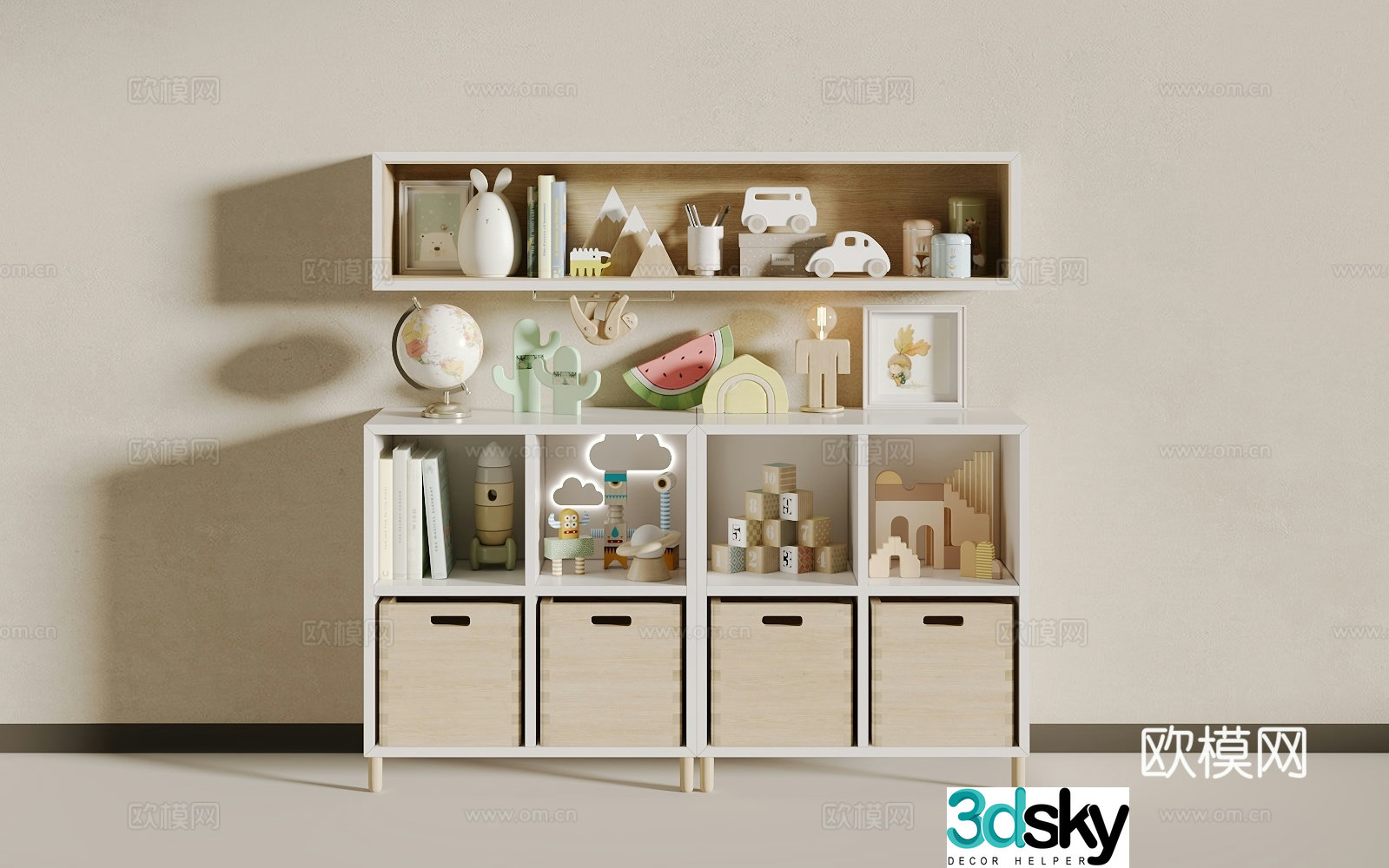 Children’s bookshelf 3d model