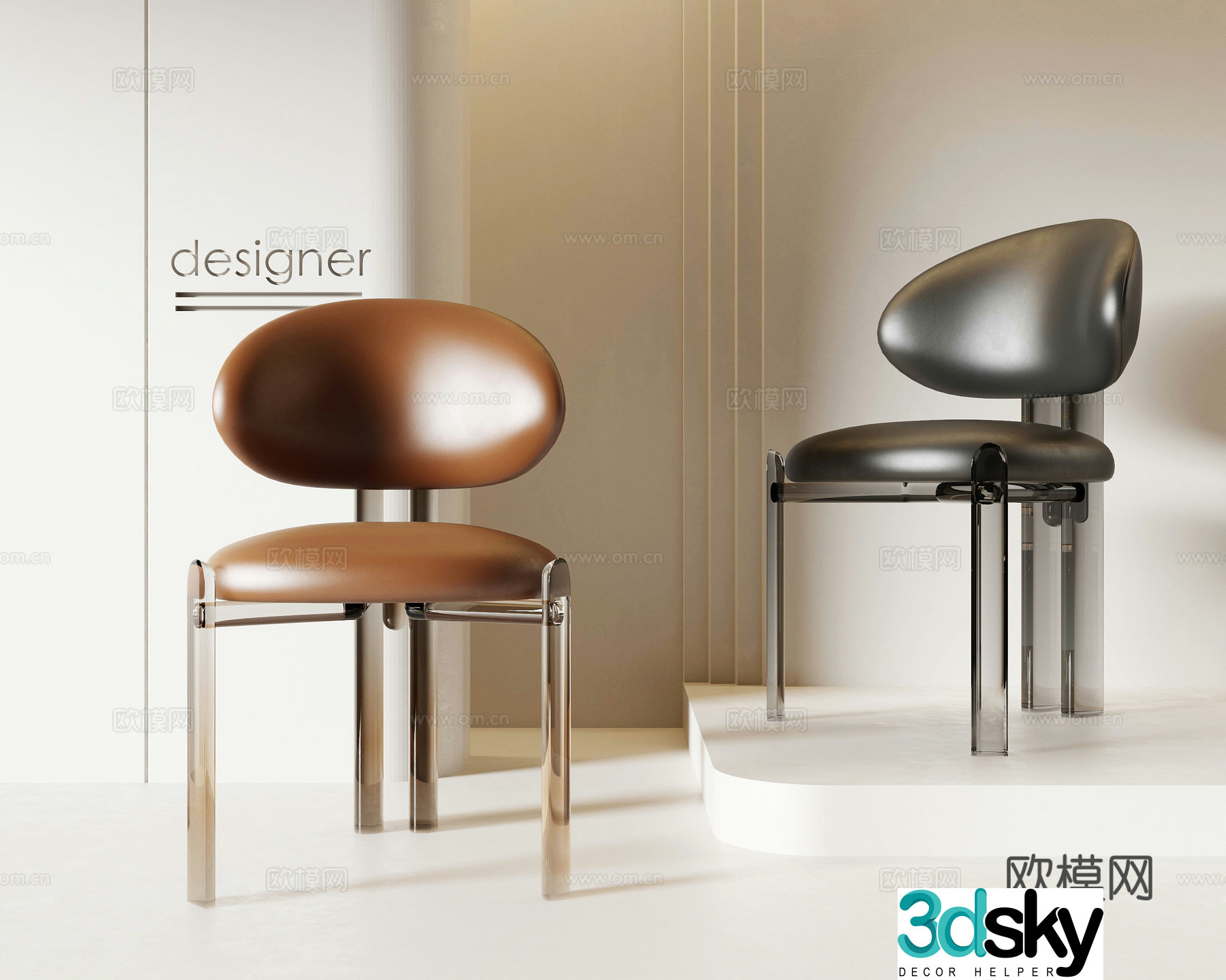 Modern single chair 3d model