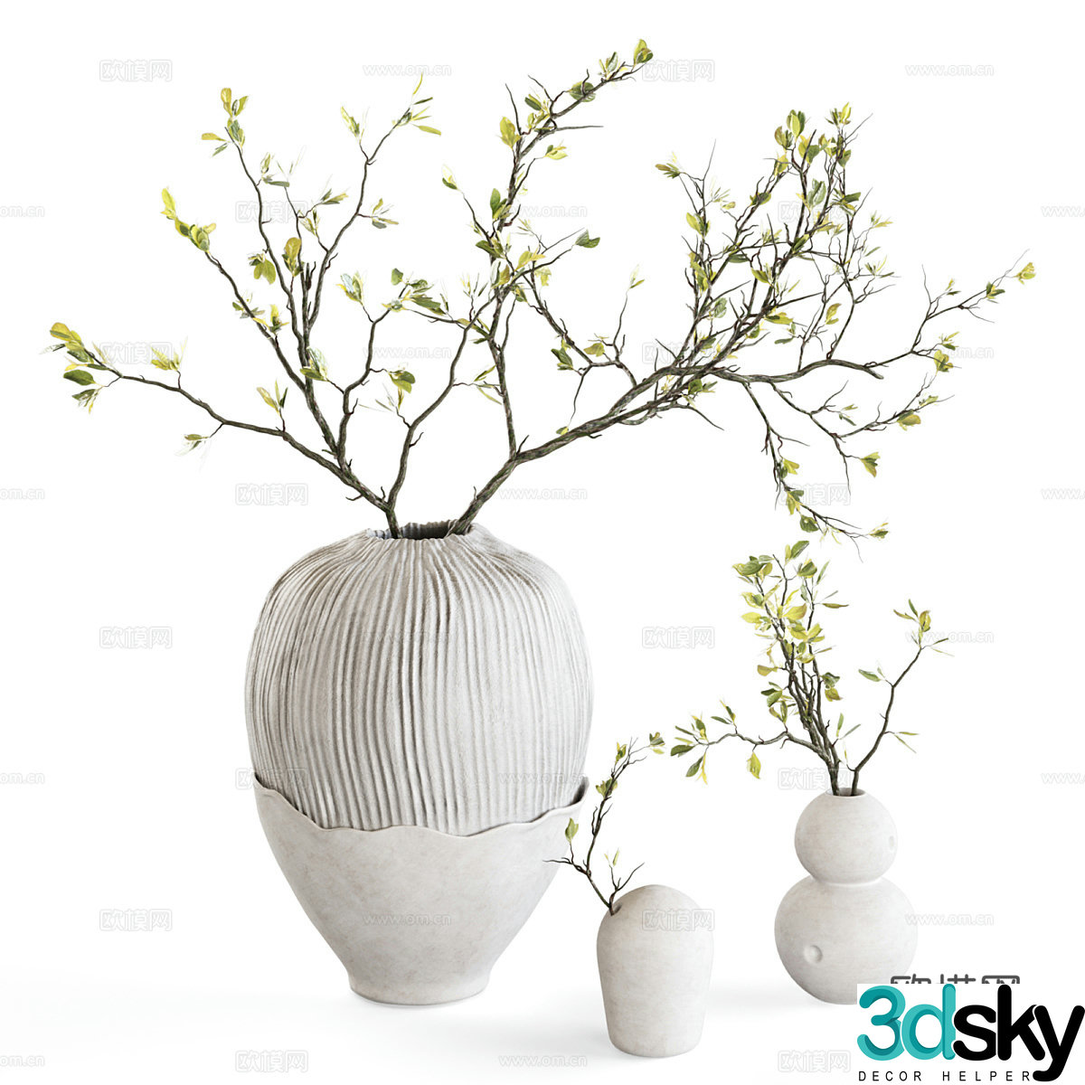 New Chinese vase flower art 3D model