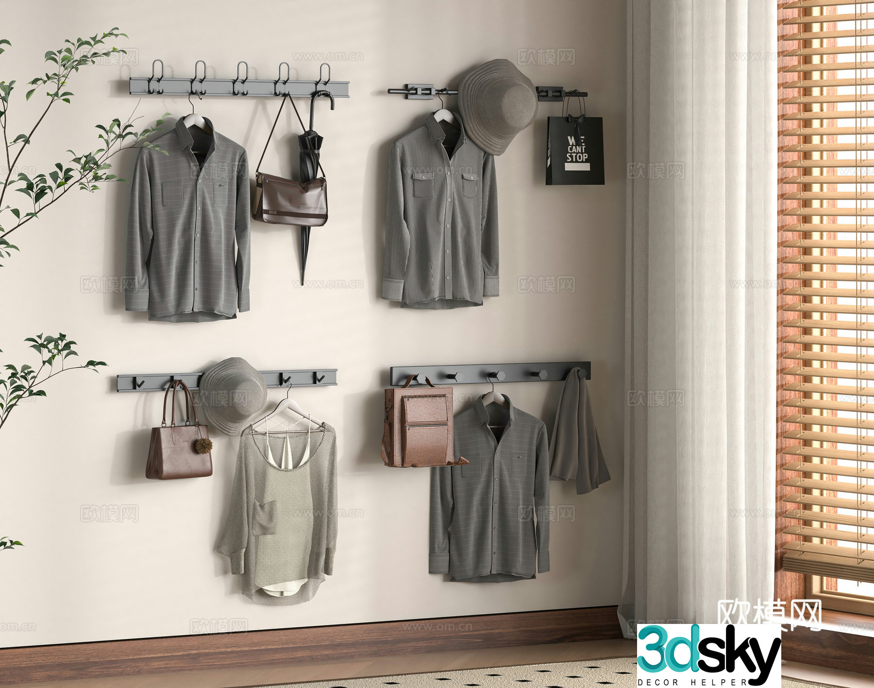 Modern clothes hanger 3d model