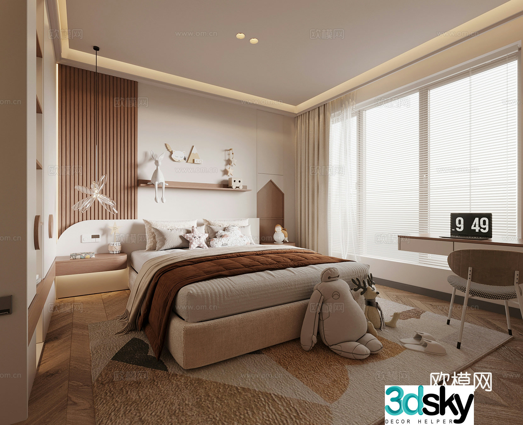 Children’s room Girl’s room desk 3d model