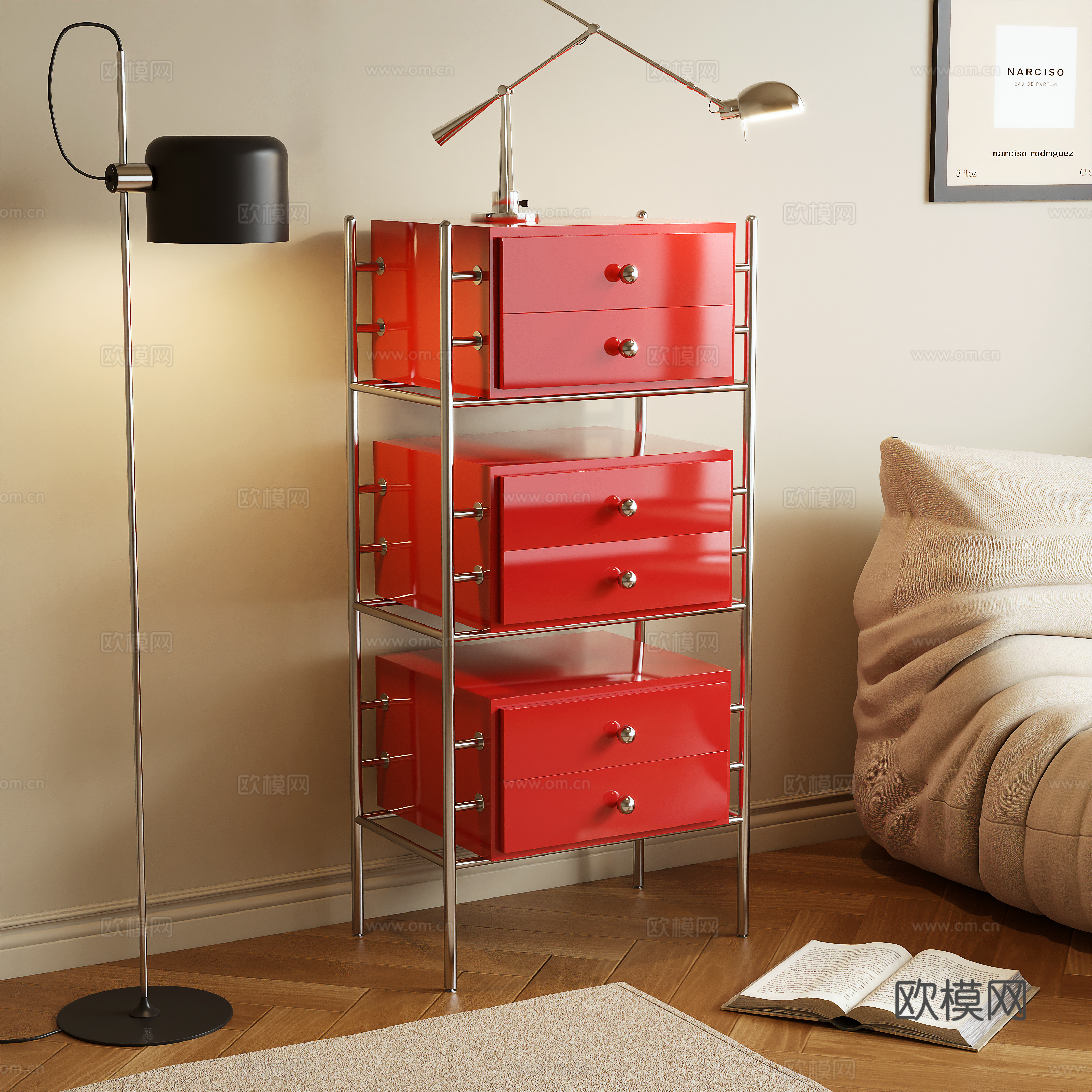 Modern storage cabinet side cabinet 3d model